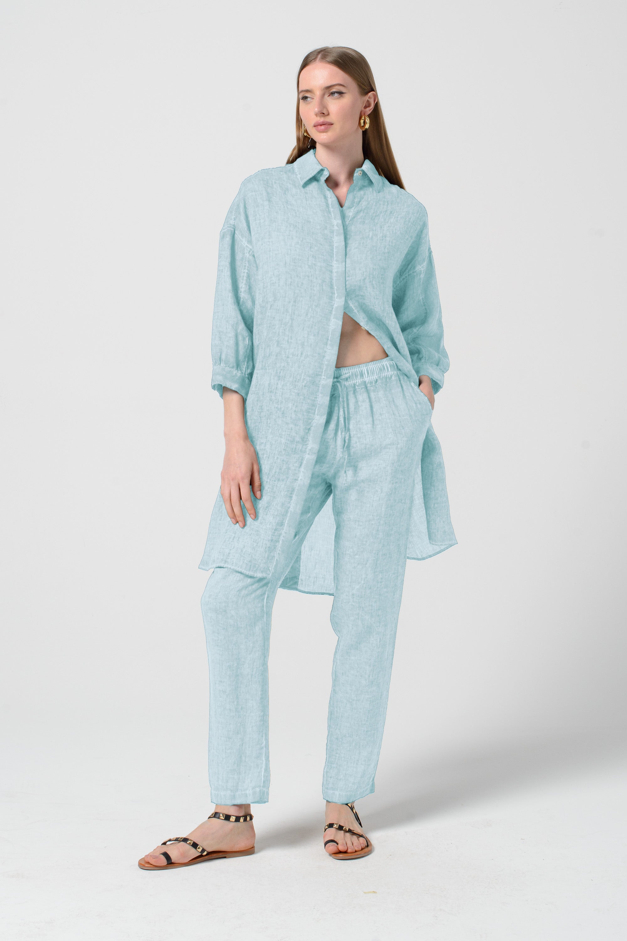 Lady Linen Shirtdress - Barbados