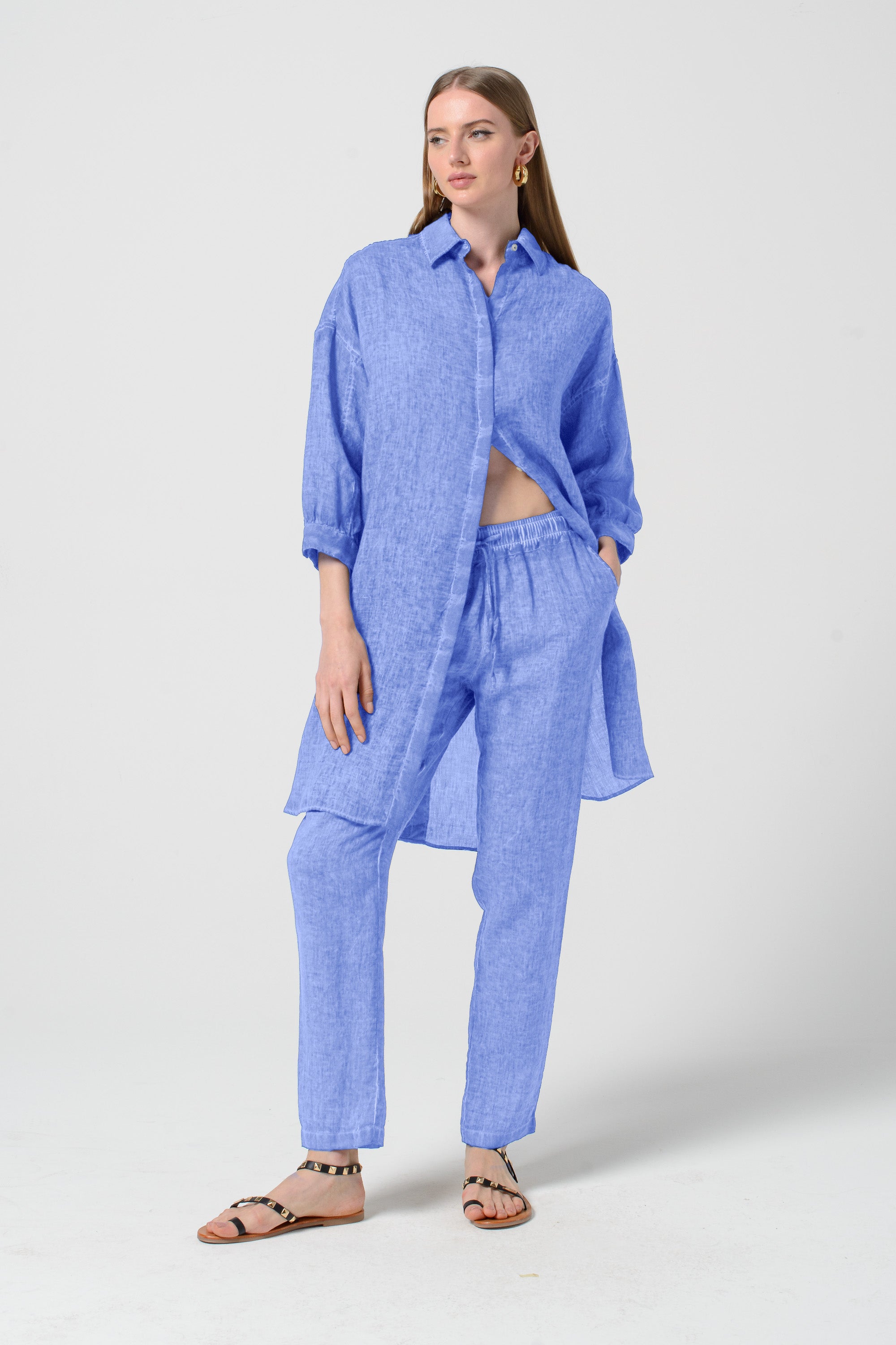 Lady Linen Shirtdress - Bay