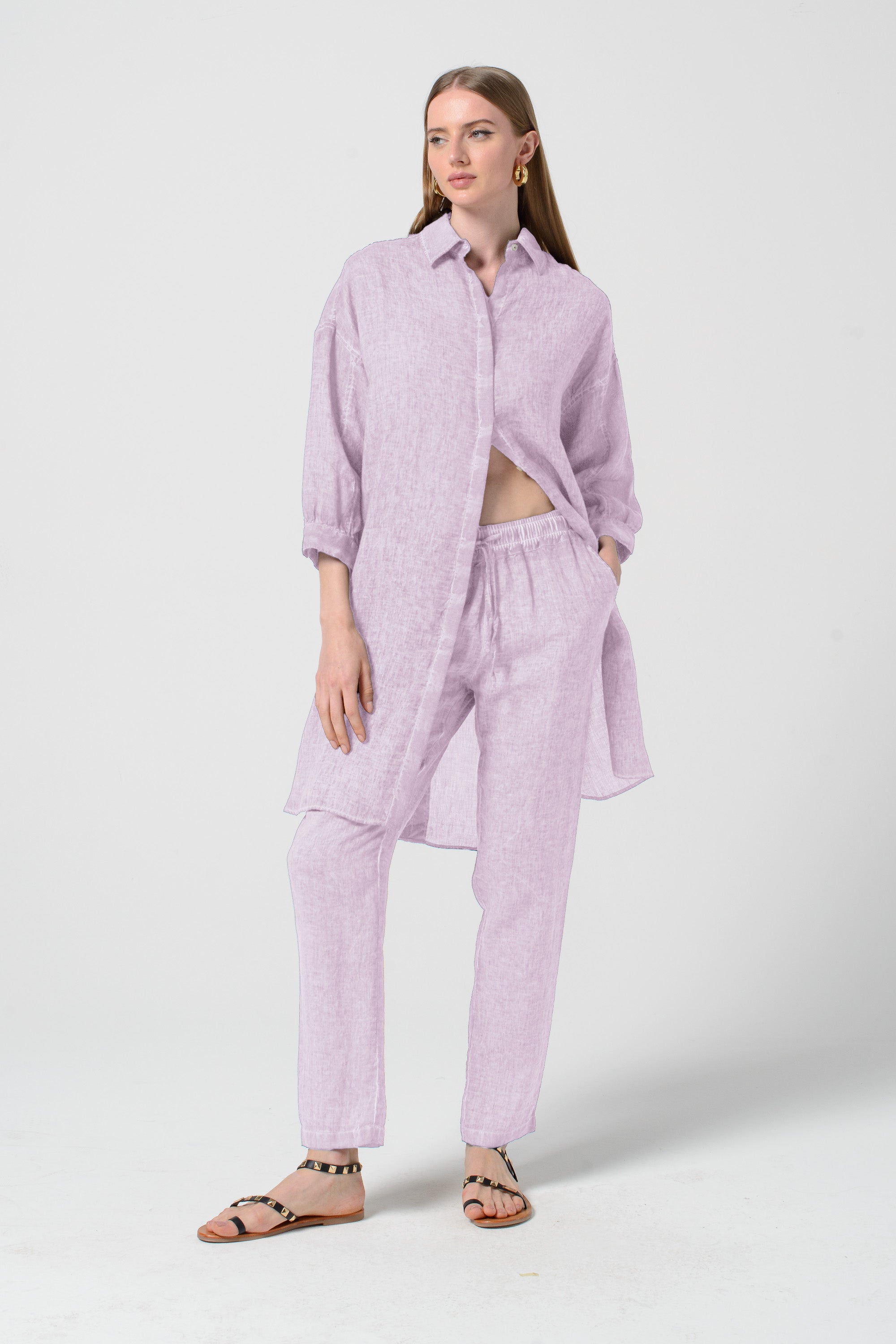 Lady Linen Shirtdress - Flora