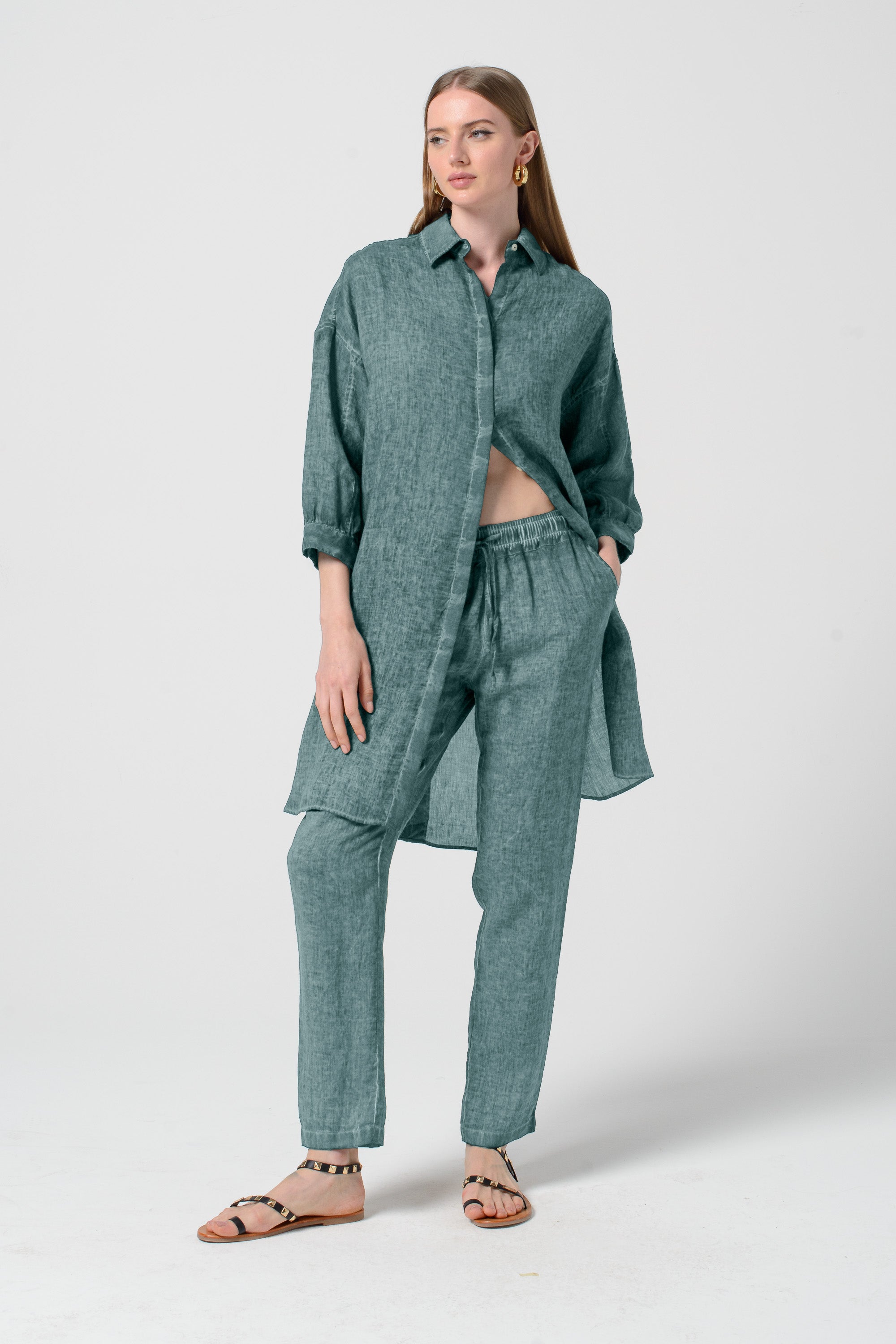 Lady Linen Shirtdress - Marlin