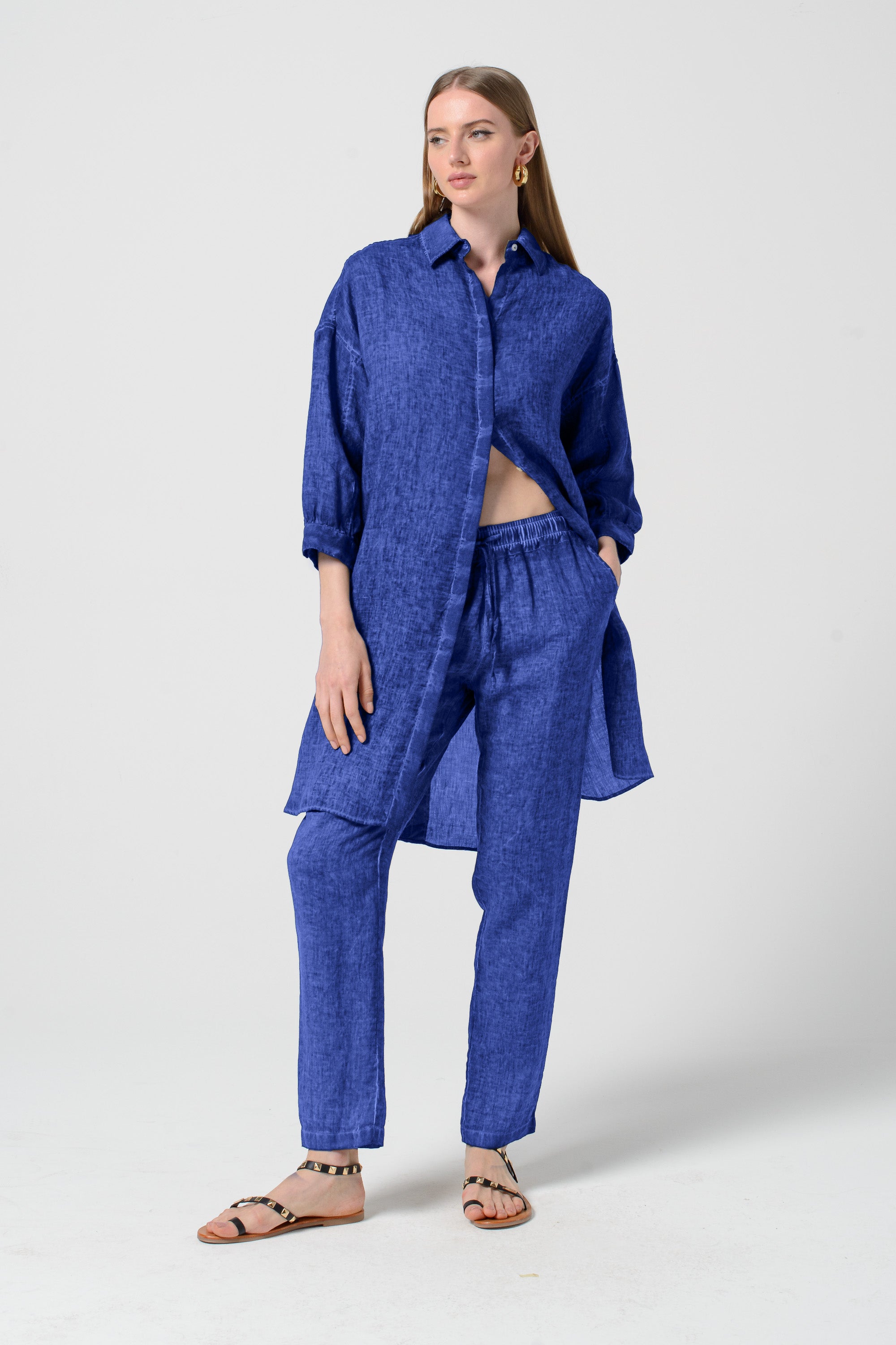 Lady Linen Shirtdress - Pacific