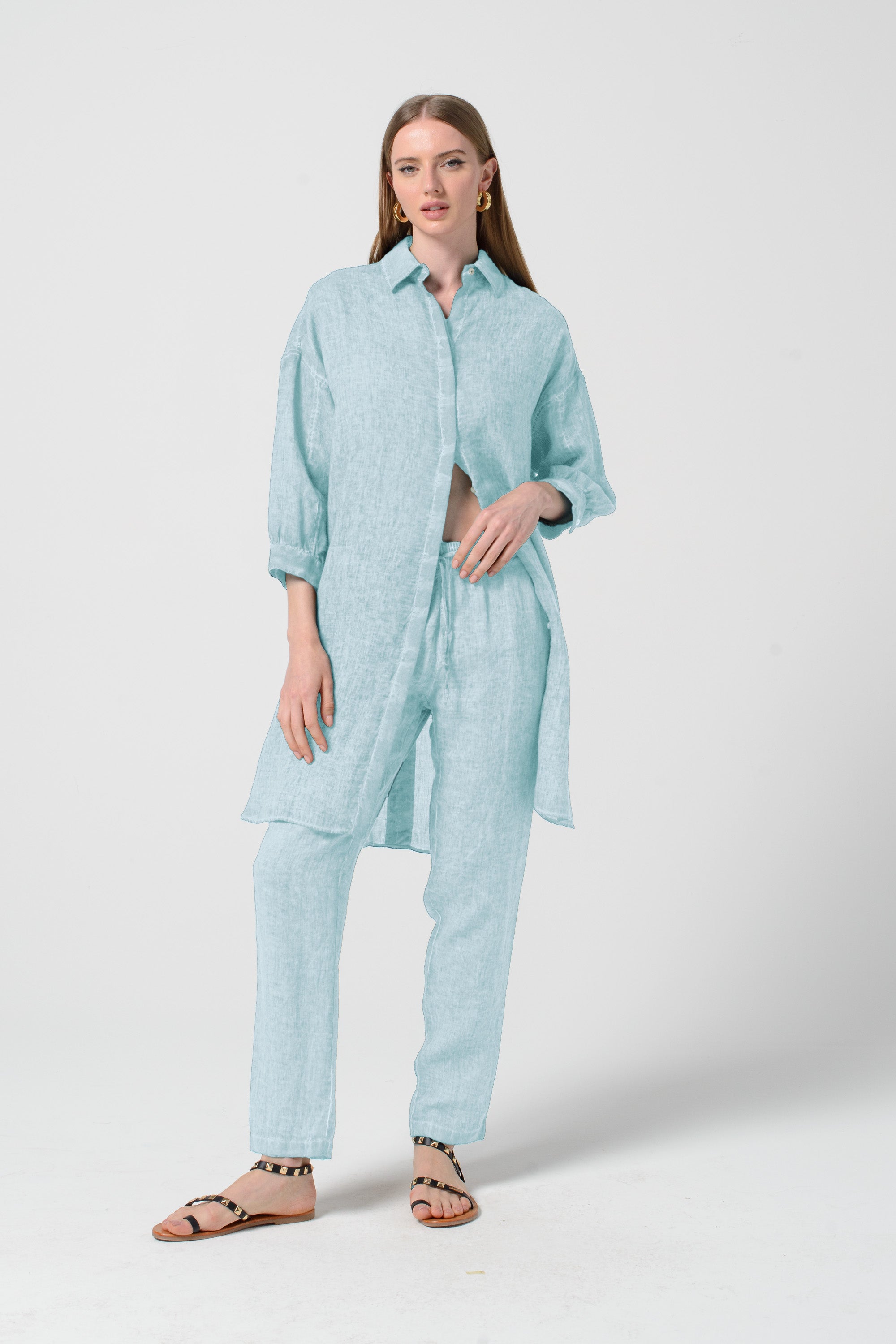 Lady Linen Shirtdress - Barbados