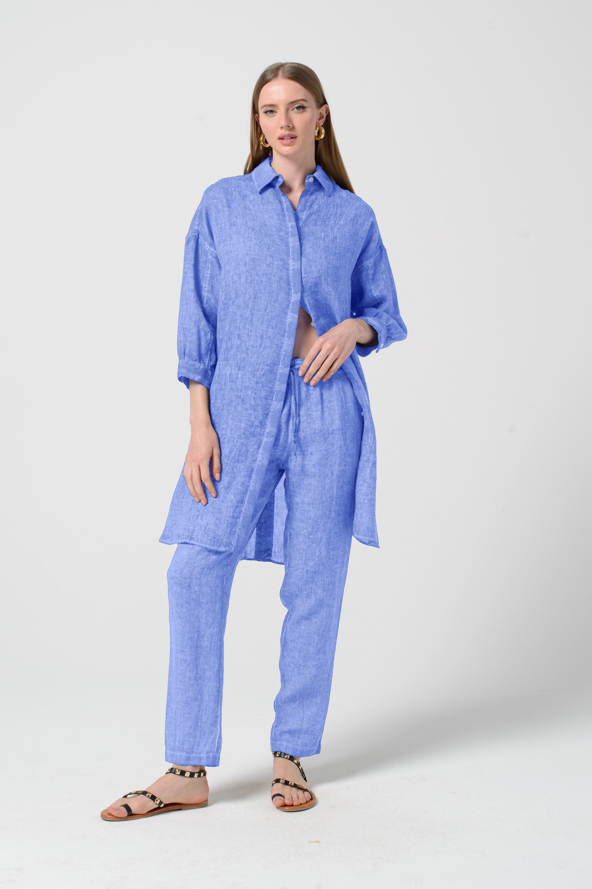 Lady Linen Shirtdress - Bay