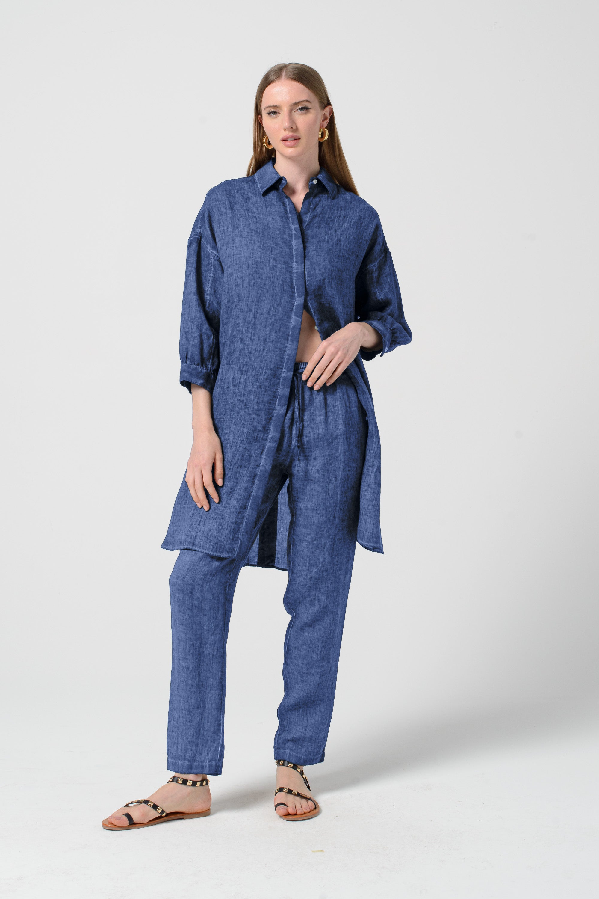 Lady Linen Shirtdress - Nautico