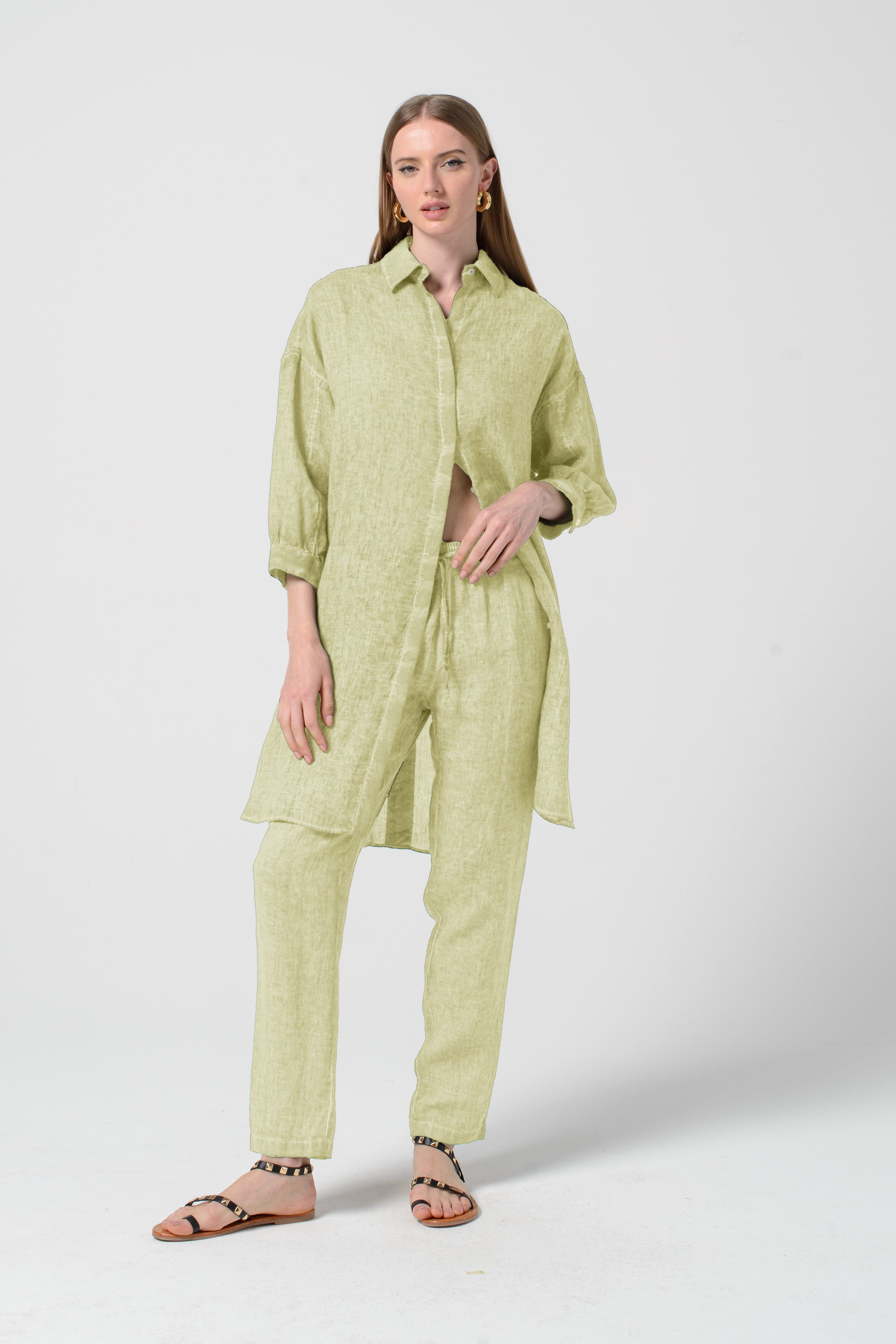 Lady Linen Shirtdress - Pera