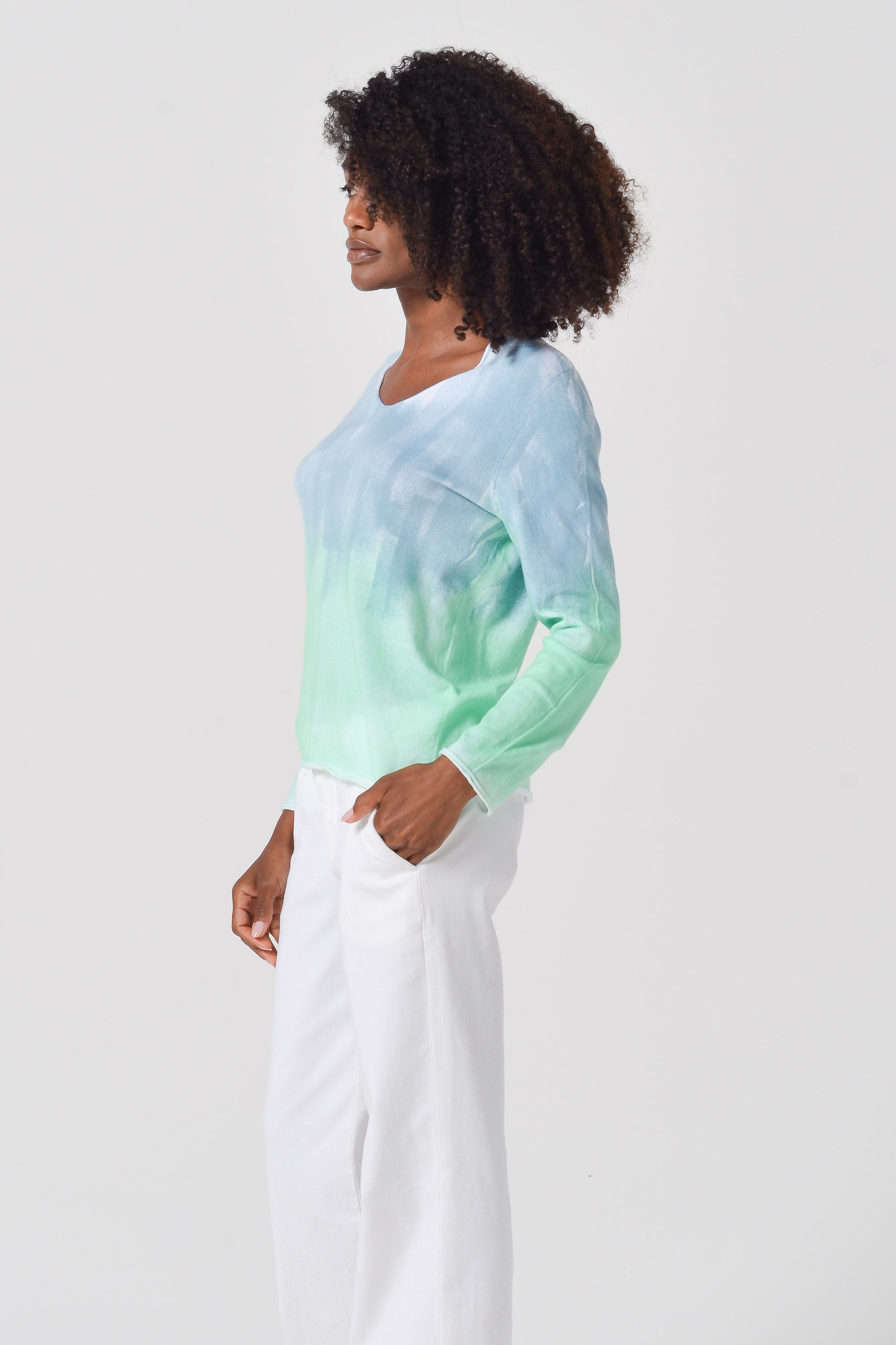 Serena Knit in Seaside Art - Marina