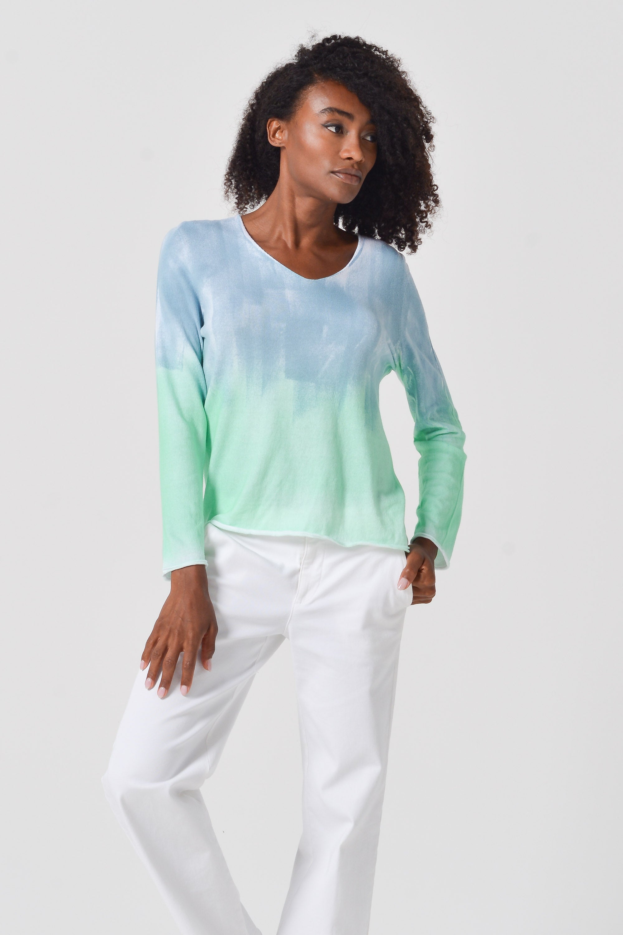 Serena Knit in Seaside Art - Marina