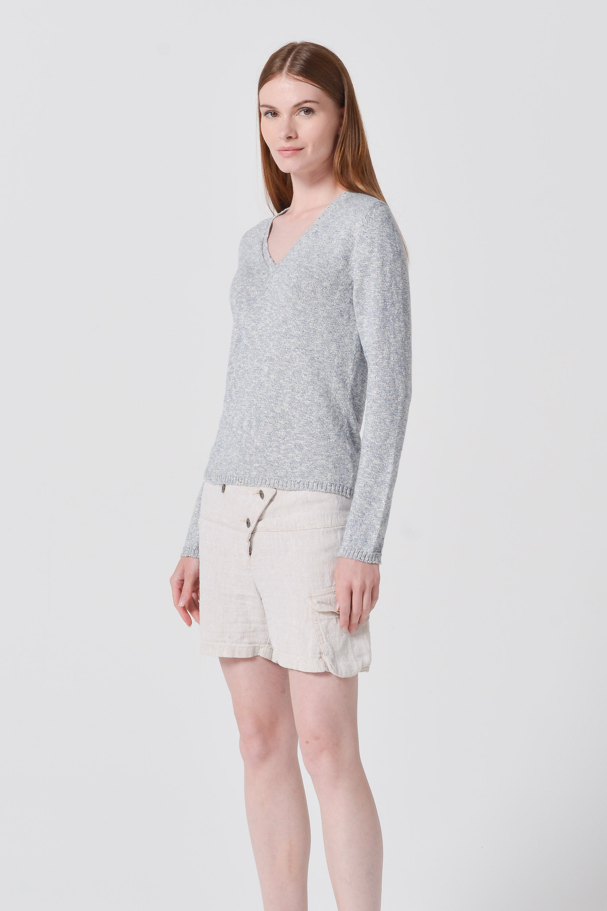 Monaco V Knit - Melange White