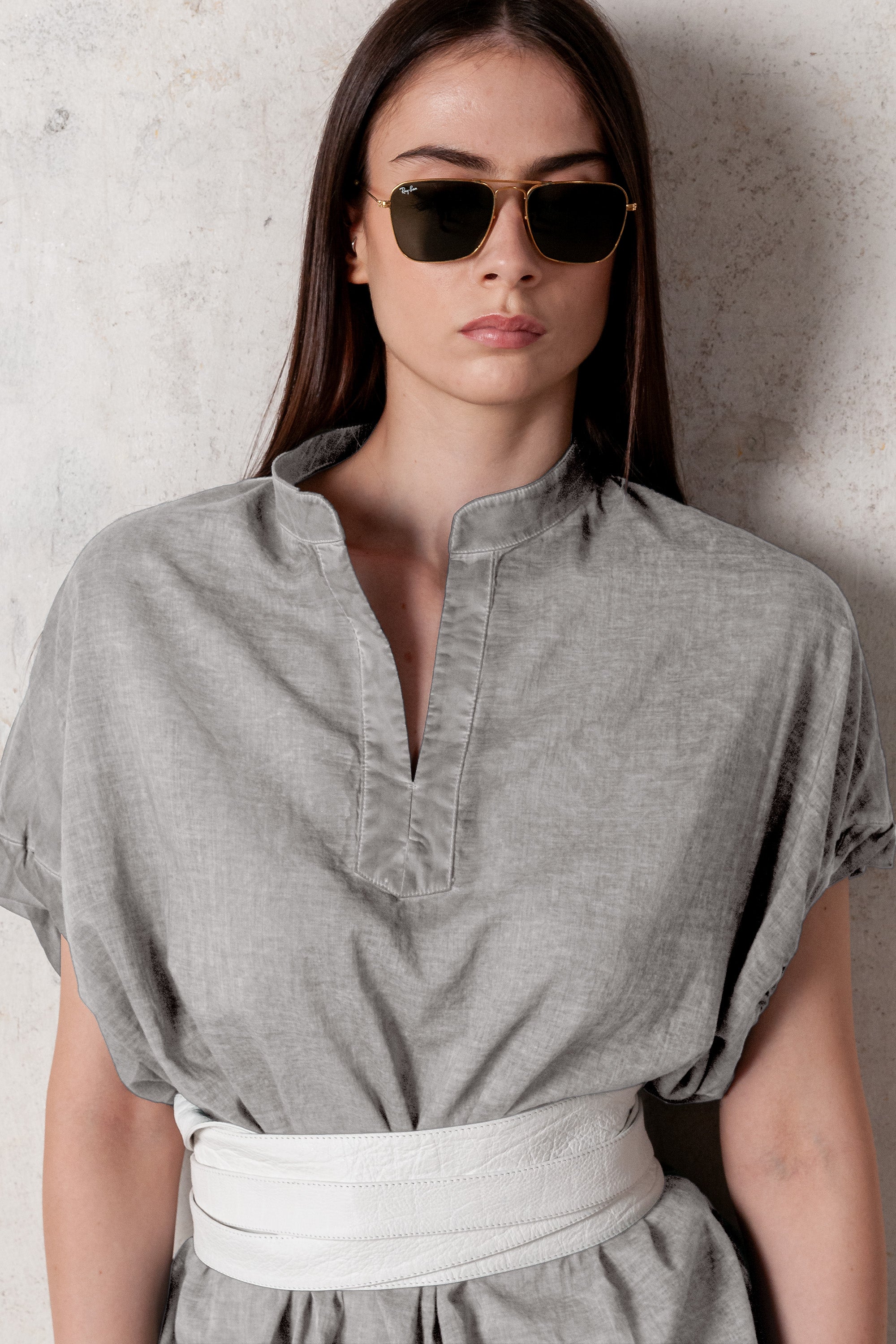 Isabela Voile Kaftan - Steel