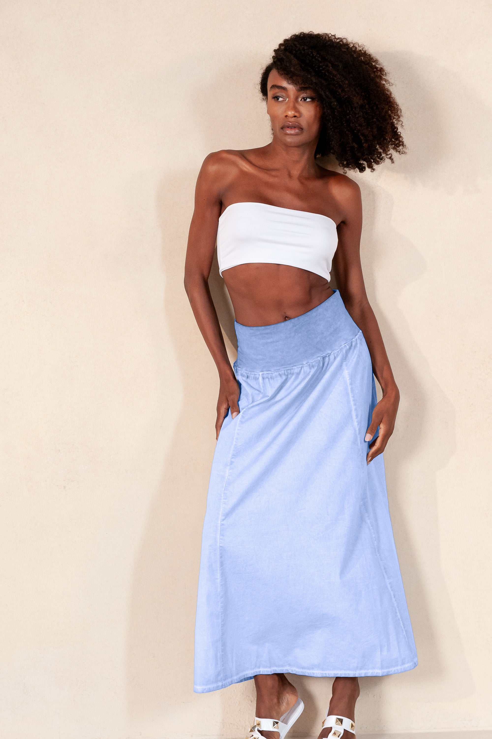 Maxime Skirt in Popeline - Bay