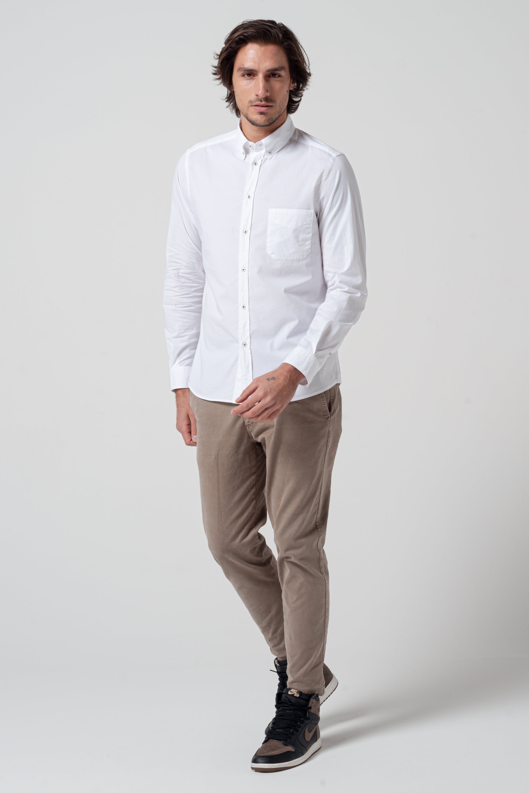 Button Down Poplin Shirt - White