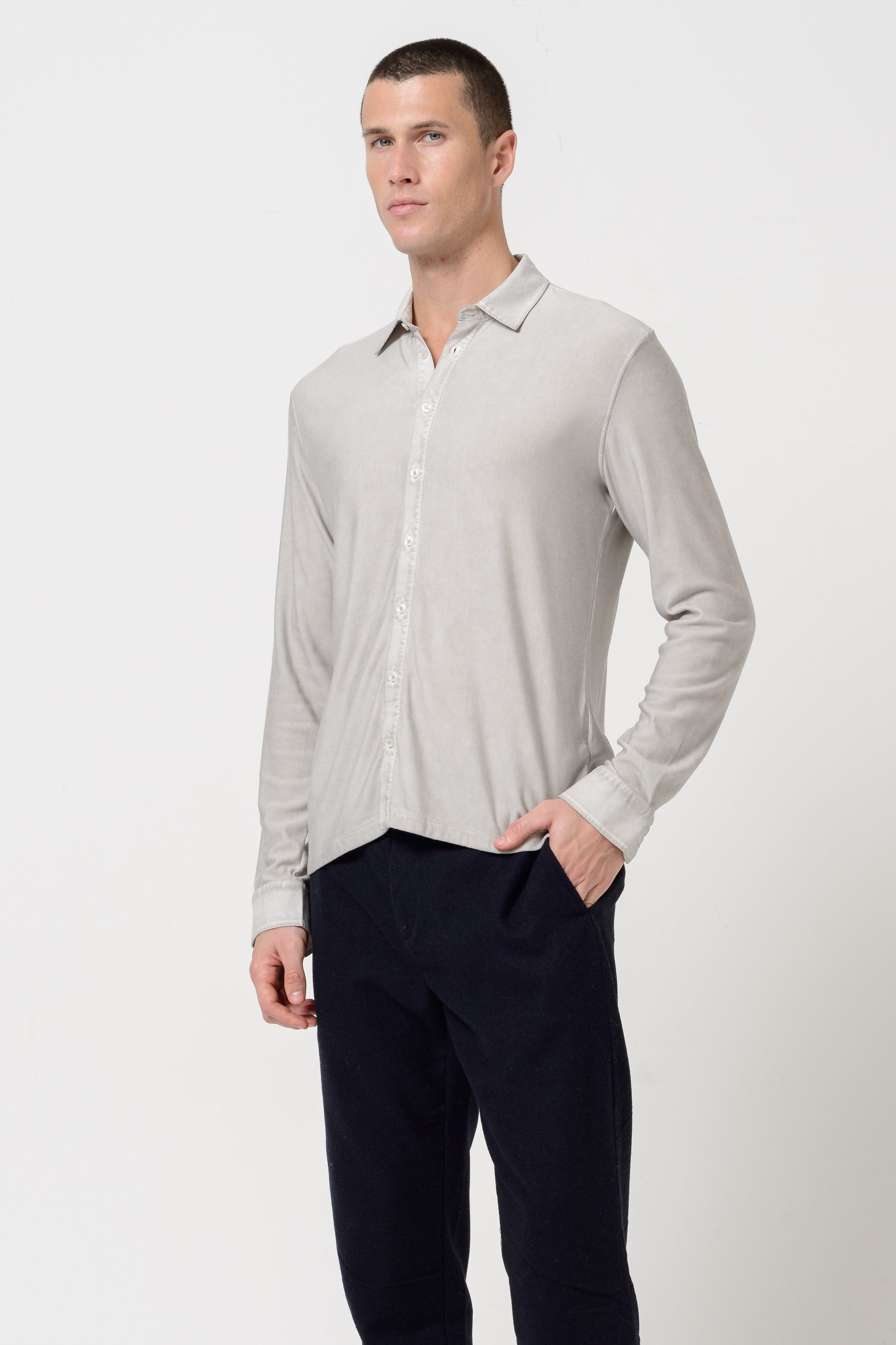 Clint Shirt Slim - Platino