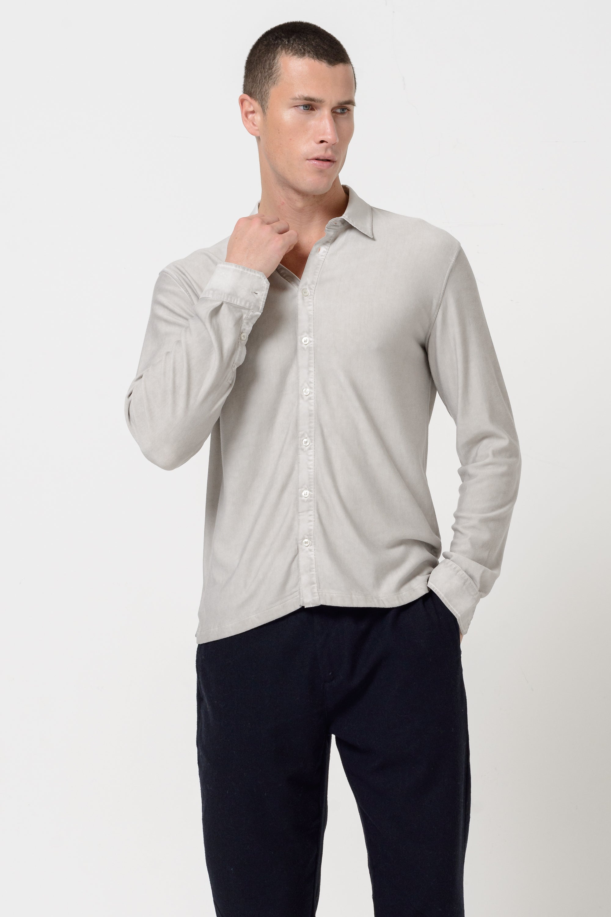 Clint Shirt Slim - Platino