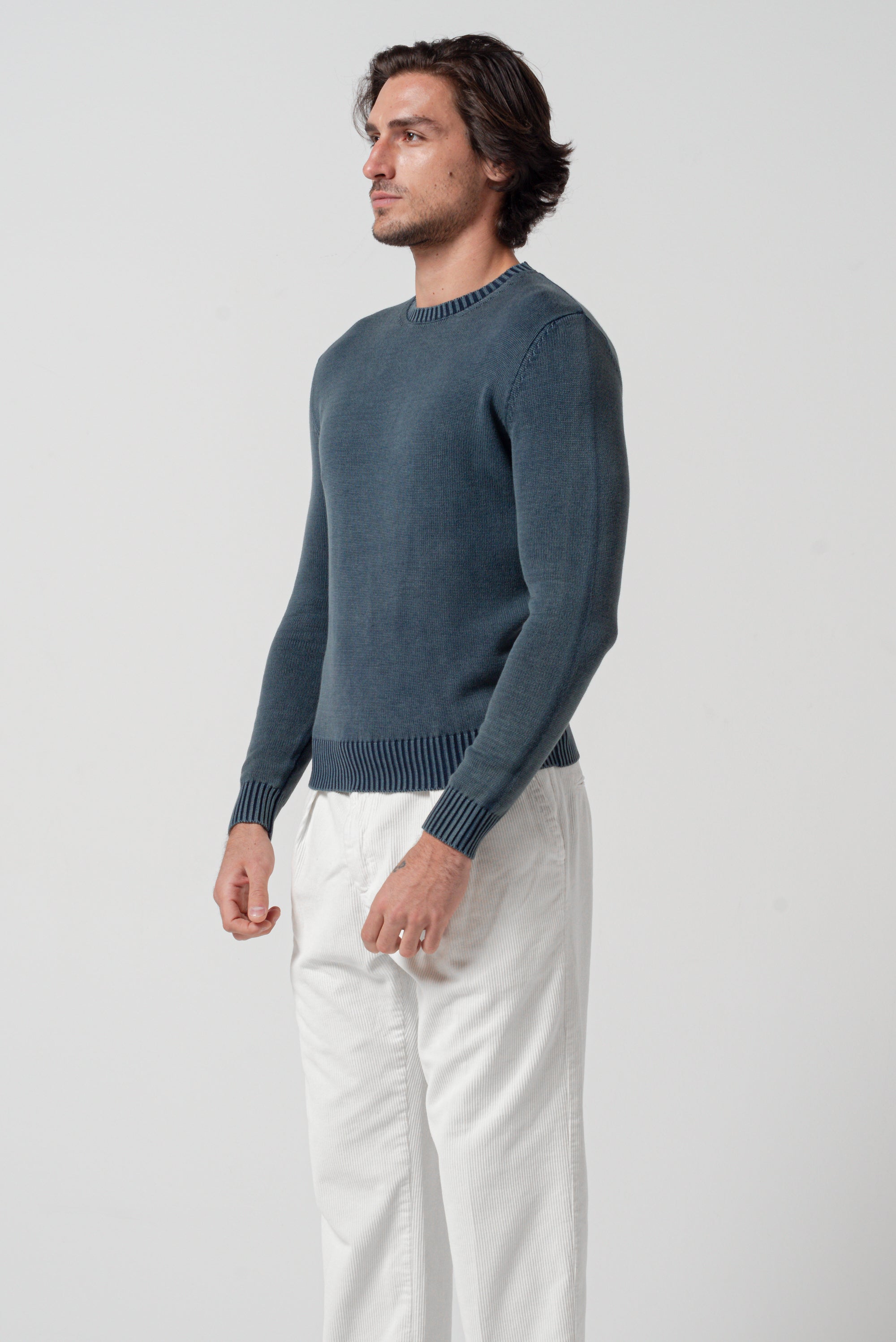 Bors - Chunky Cotton Crewneck - Serpentino