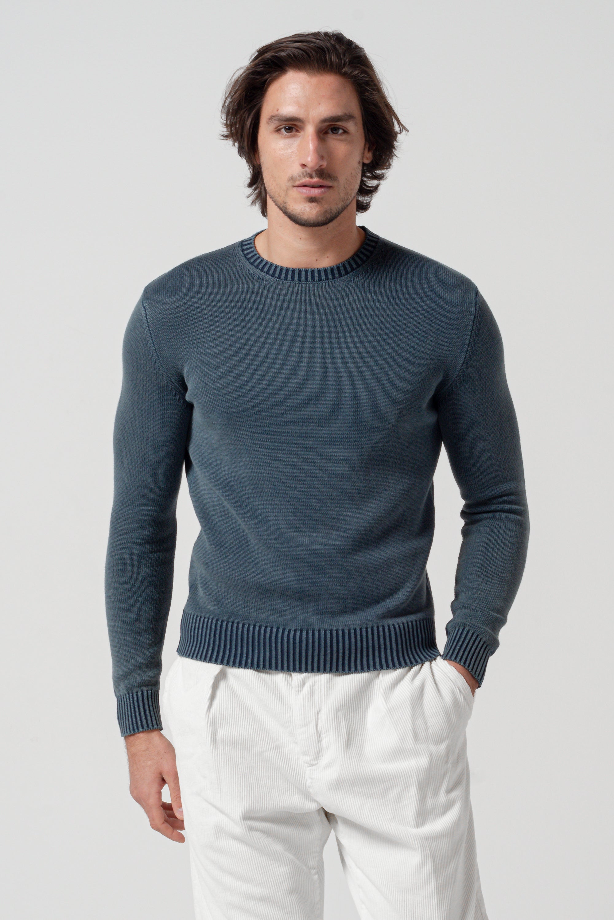 Bors - Chunky Cotton Crewneck - Serpentino