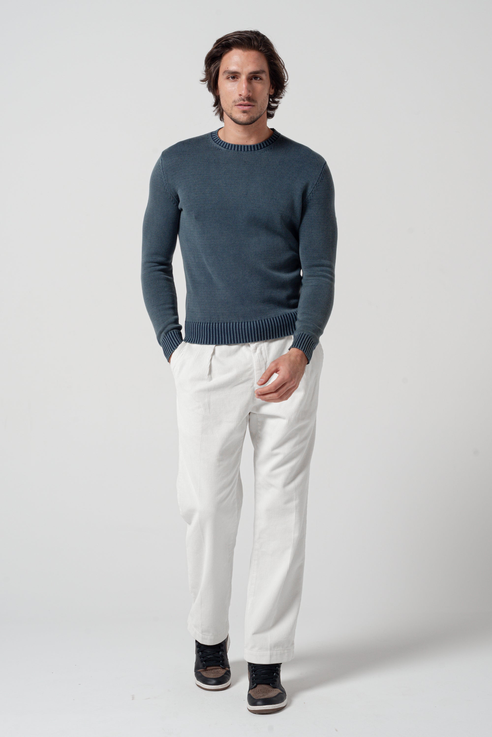 Bors - Chunky Cotton Crewneck - Serpentino