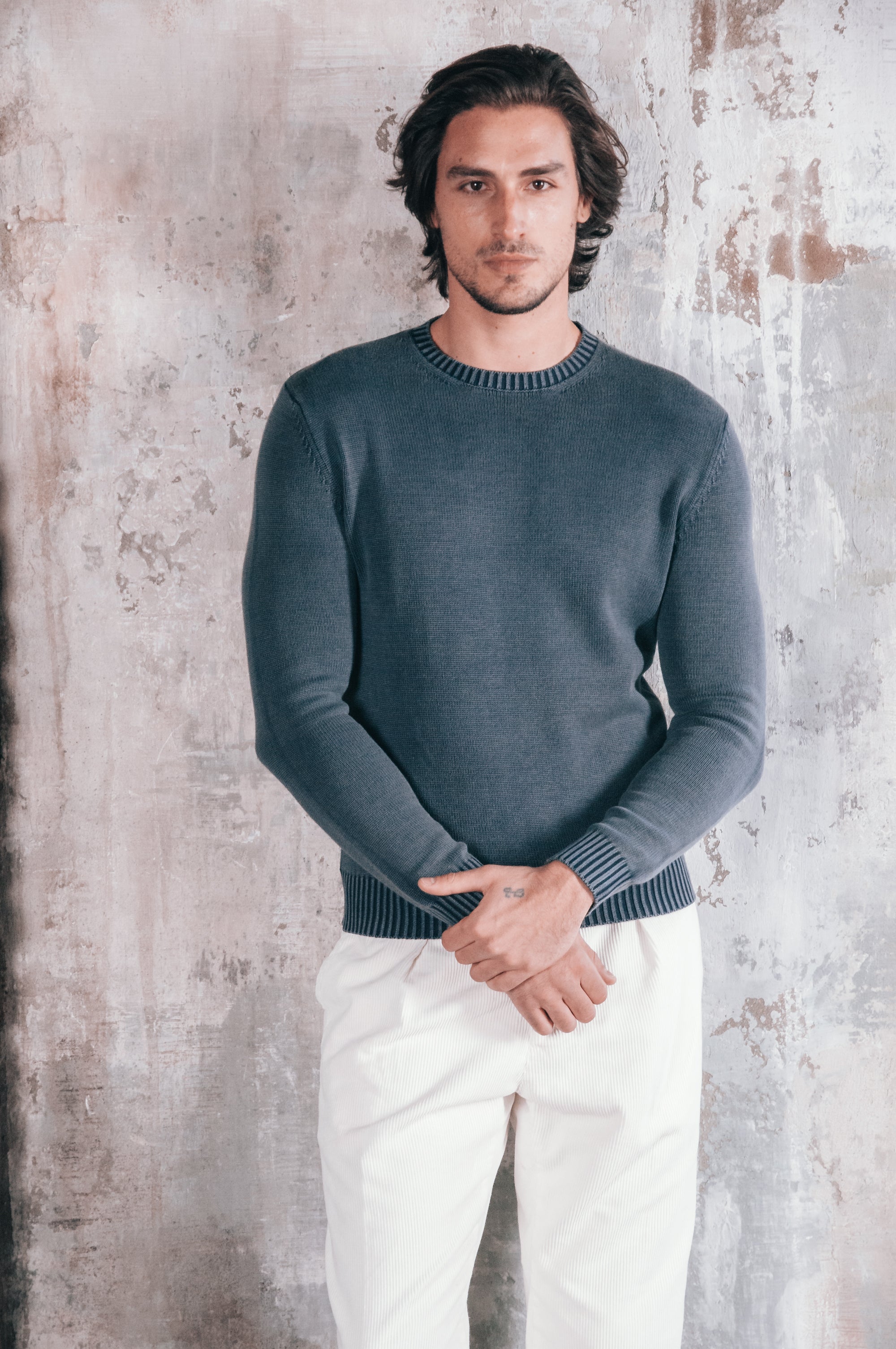 Bors - Chunky Cotton Crewneck - Serpentino