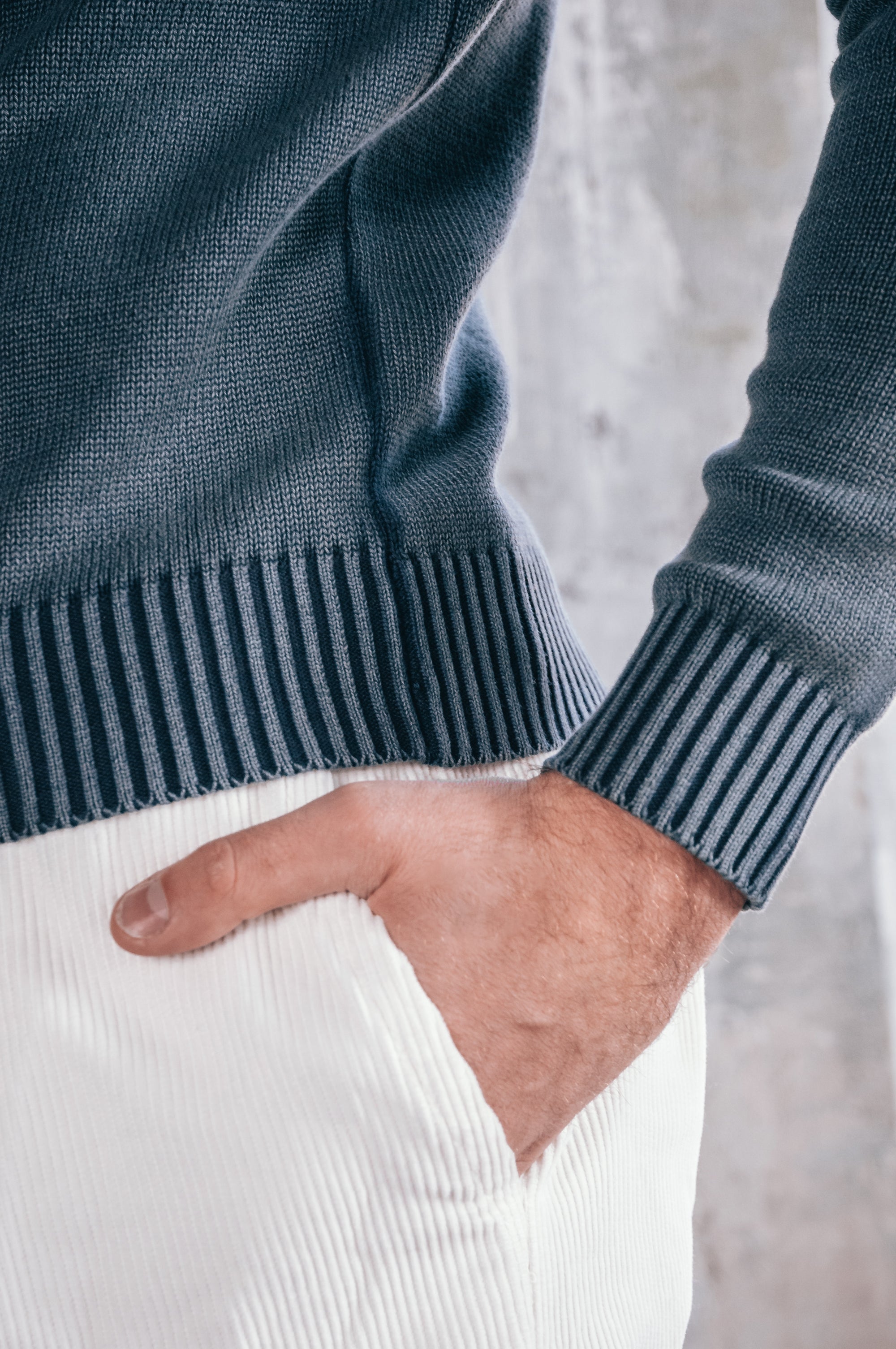 Bors - Chunky Cotton Crewneck - Serpentino