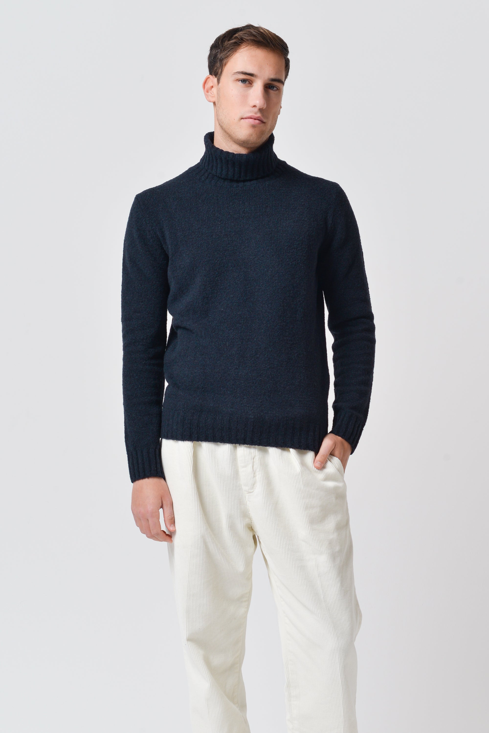 Berg - Chunky Cotton High Neck - Navy