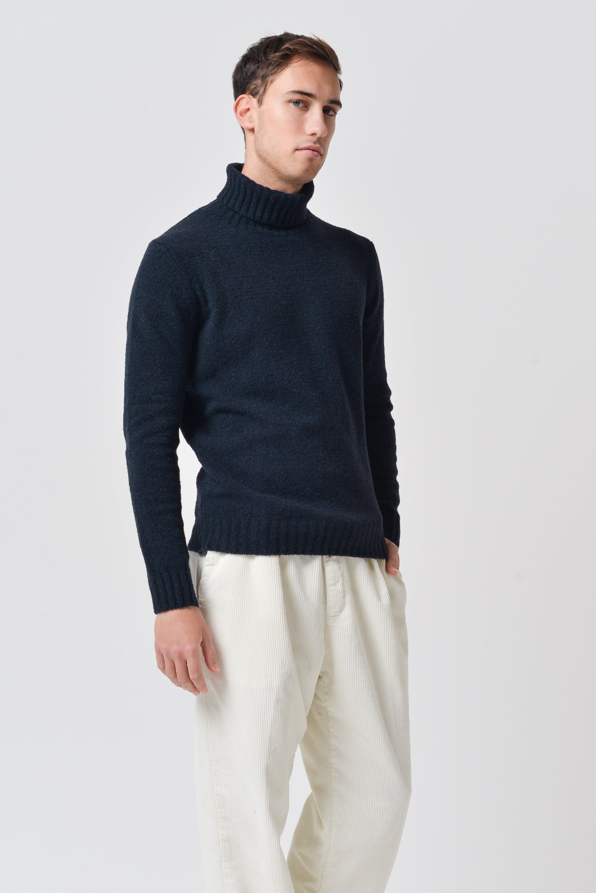 Berg - Chunky Cotton High Neck - Navy