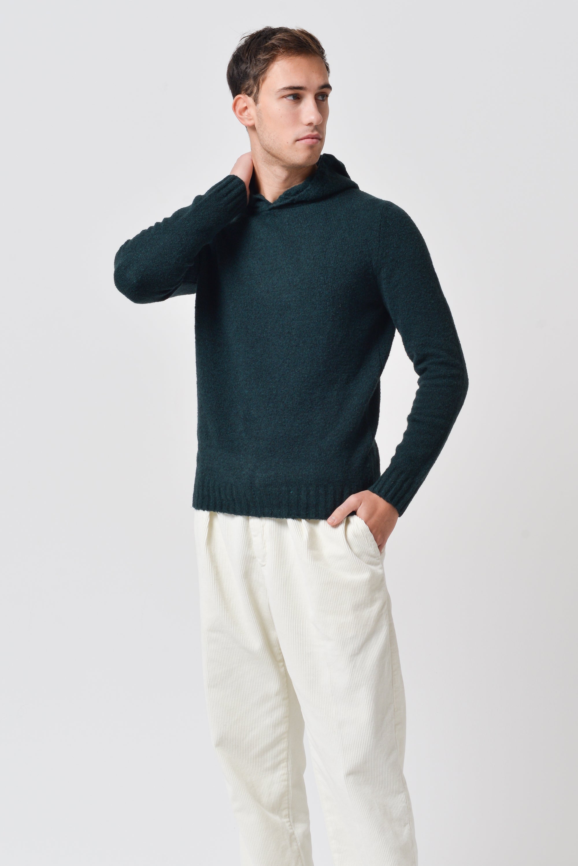 Holz - Chunky Cotton Knit Hoodie - British
