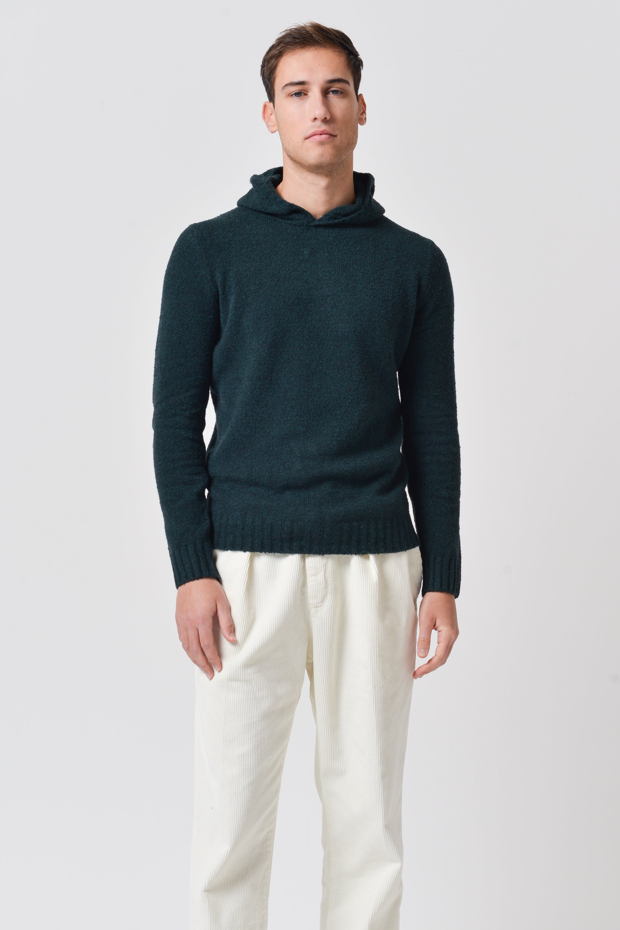 Holz - Chunky Cotton Knit Hoodie - British