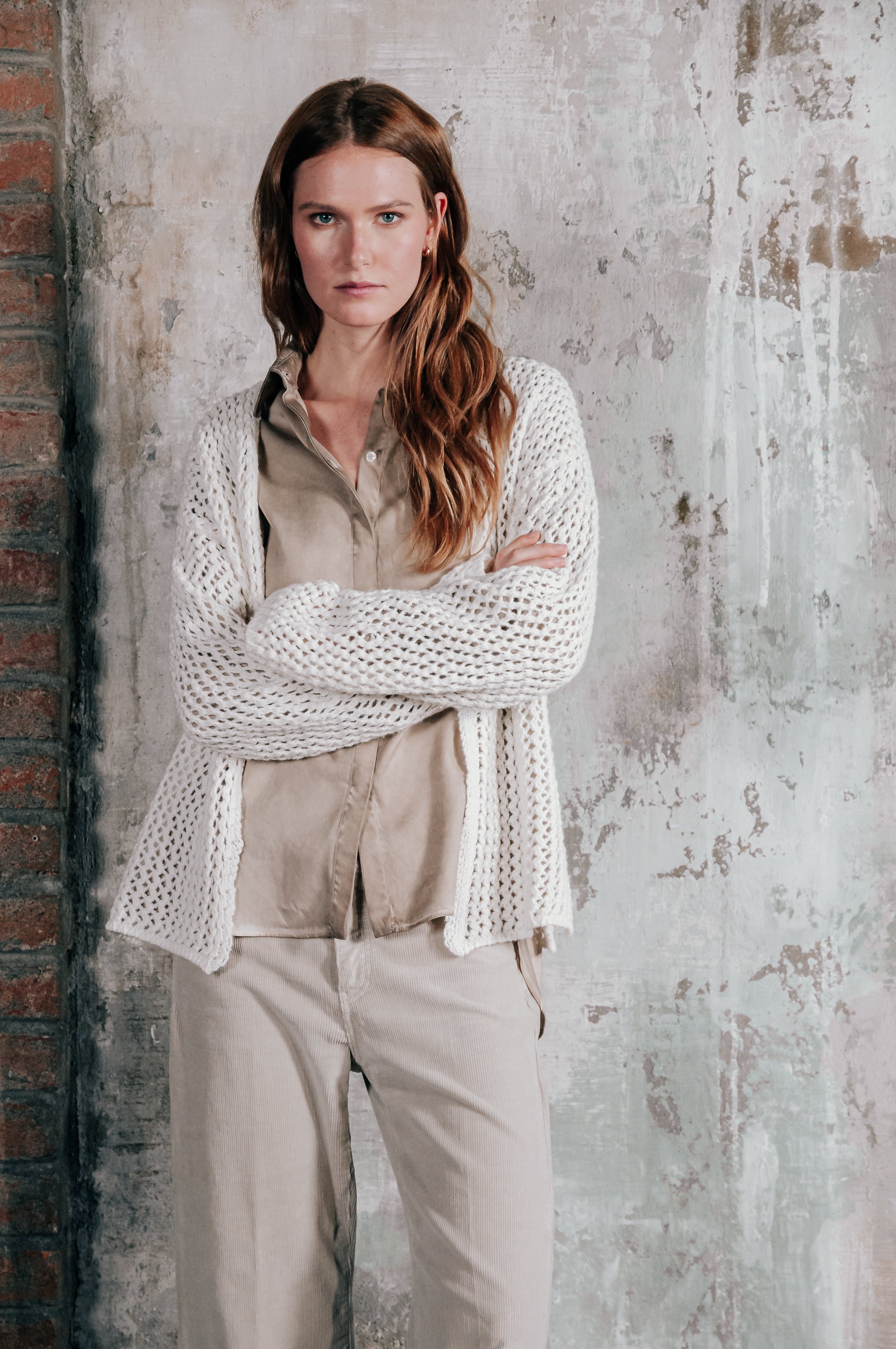 Villy Openwork Cardi - Foam