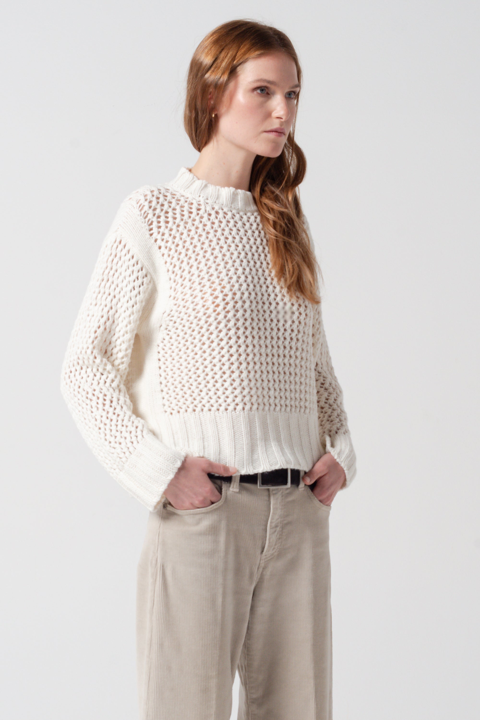 Betta Openwork Crewneck - Foam