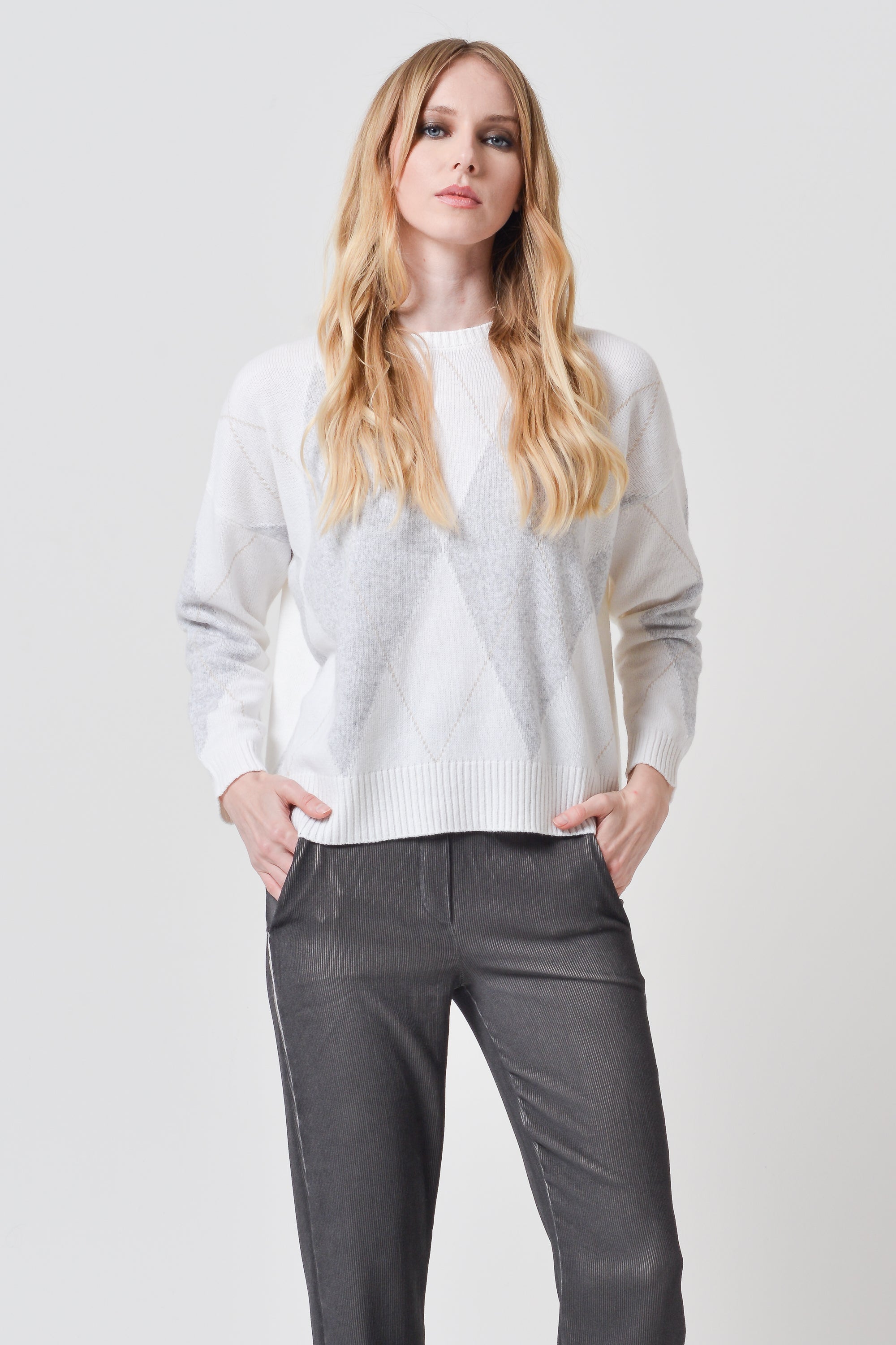 Laris Rhombus Crewneck - Granite