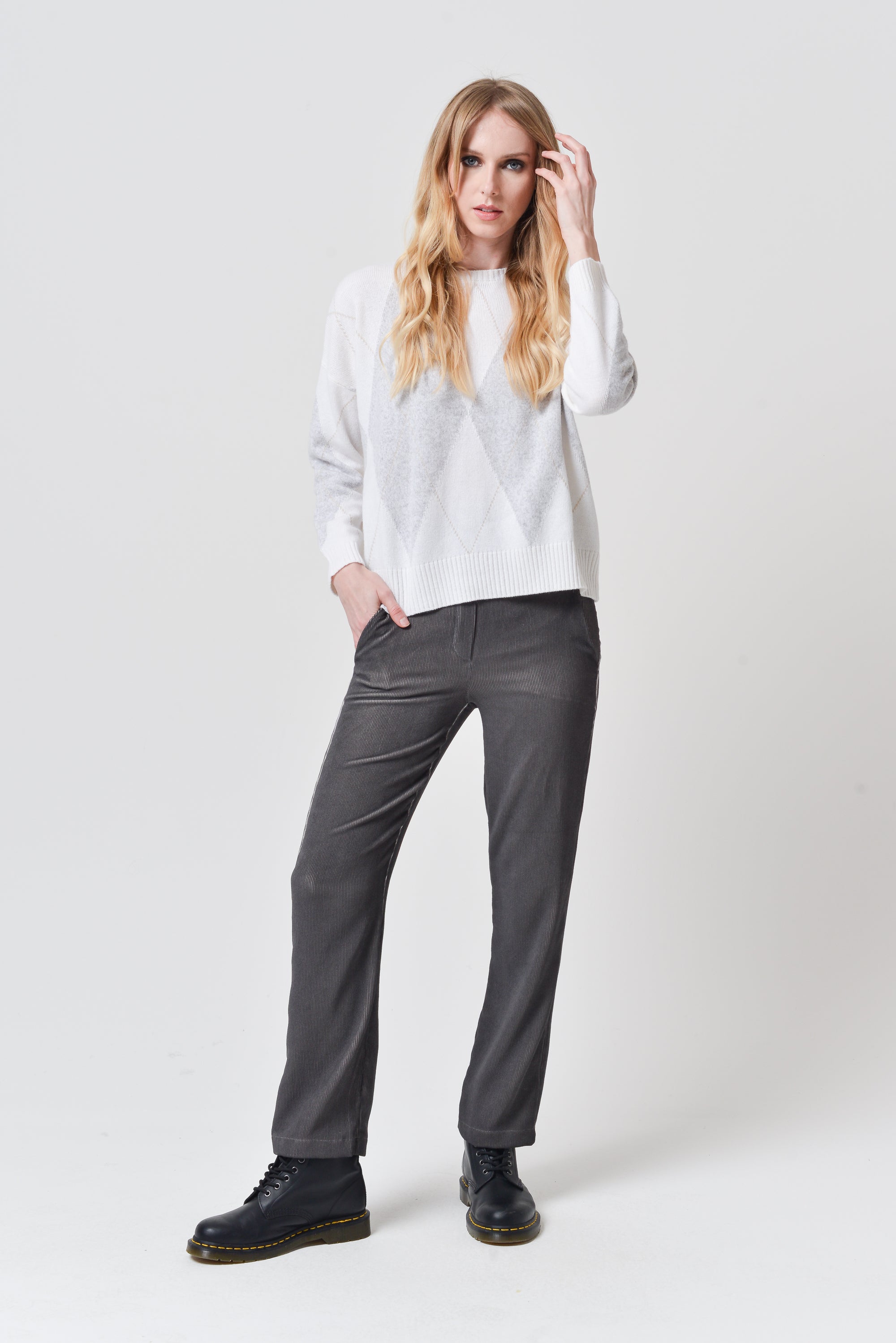 Laris Rhombus Crewneck - Granite