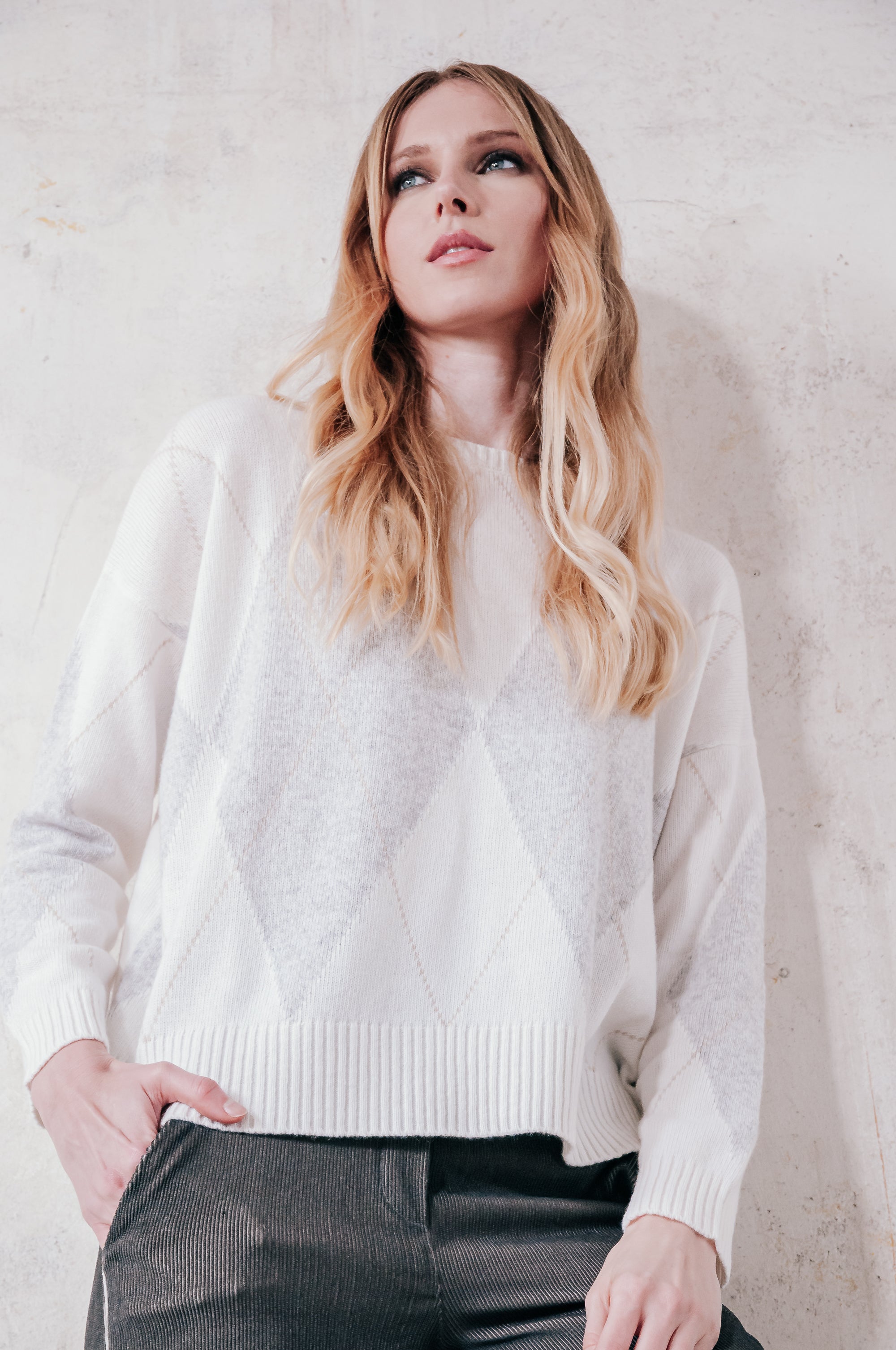 Laris Rhombus Crewneck - Granite