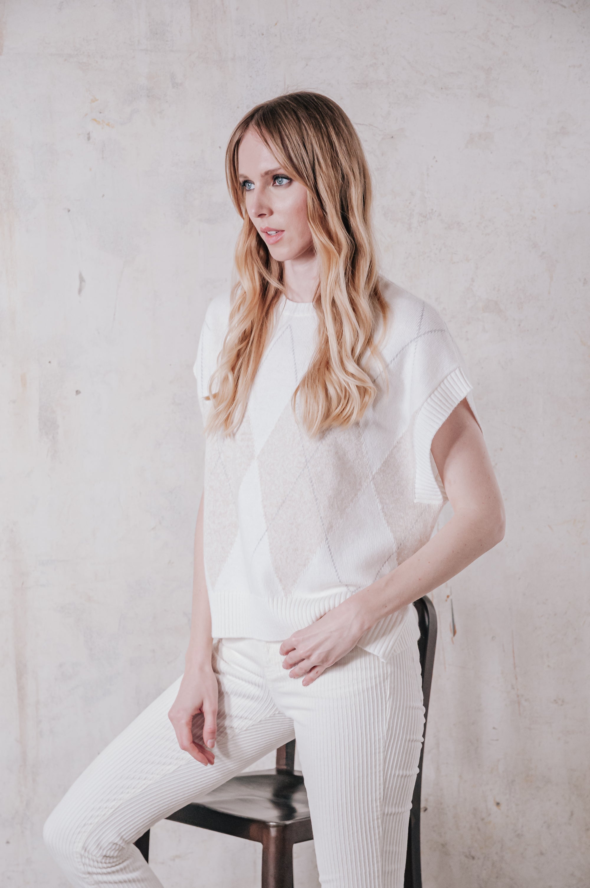 Grenz Rhombus Vest - Sand