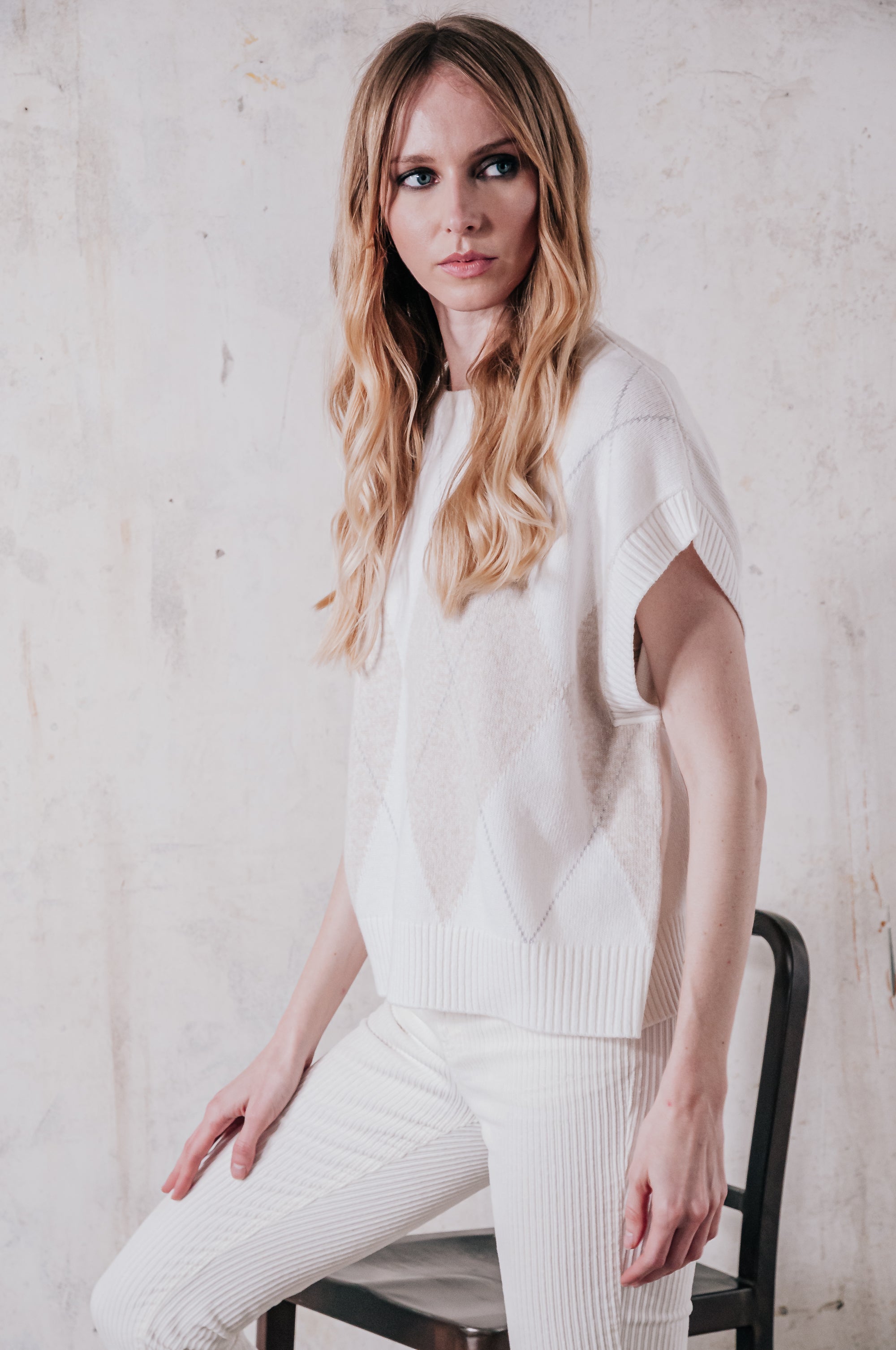 Grenz Rhombus Vest - Sand