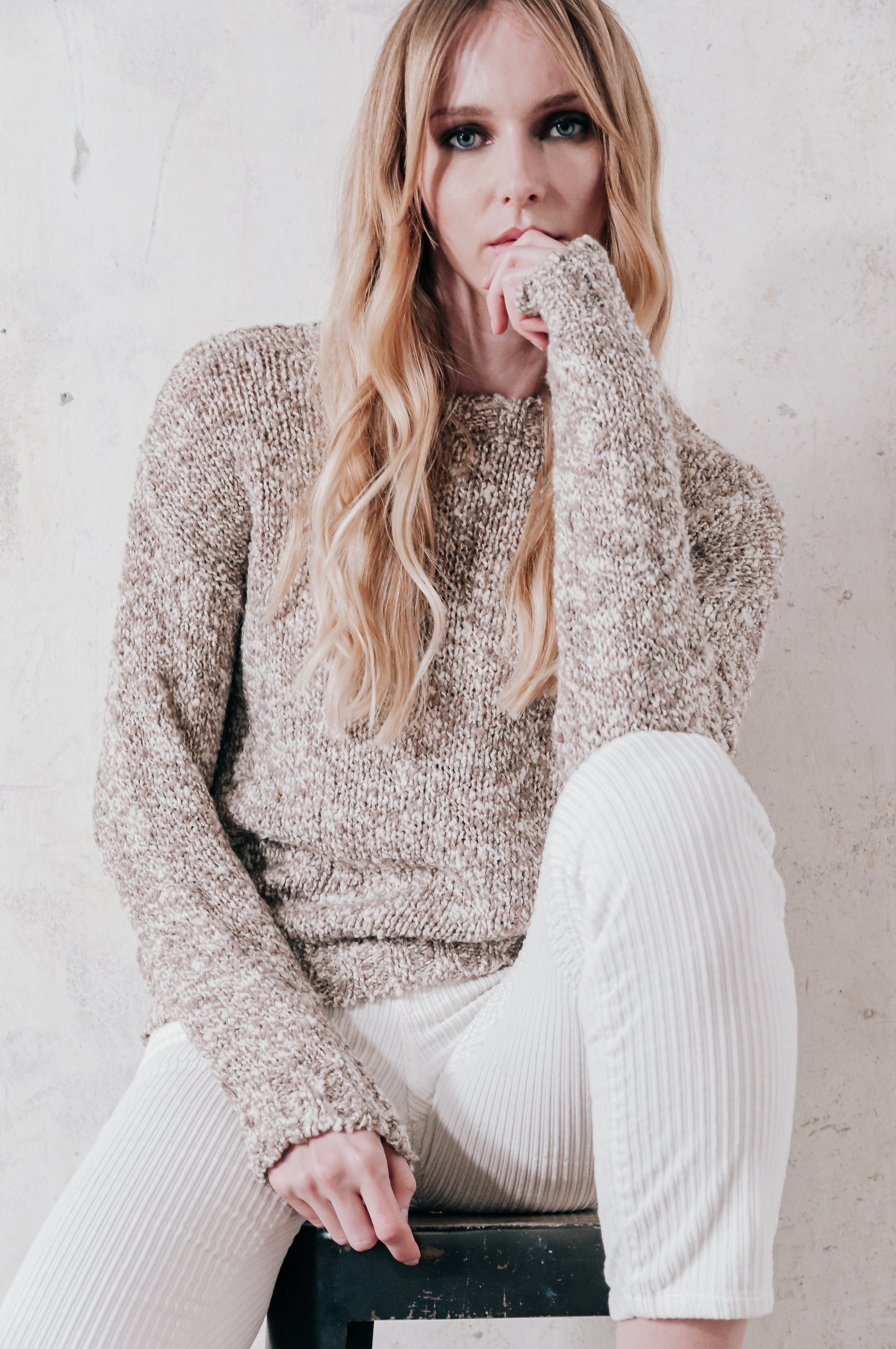 Kitz Bouclé Crewneck - Tundra