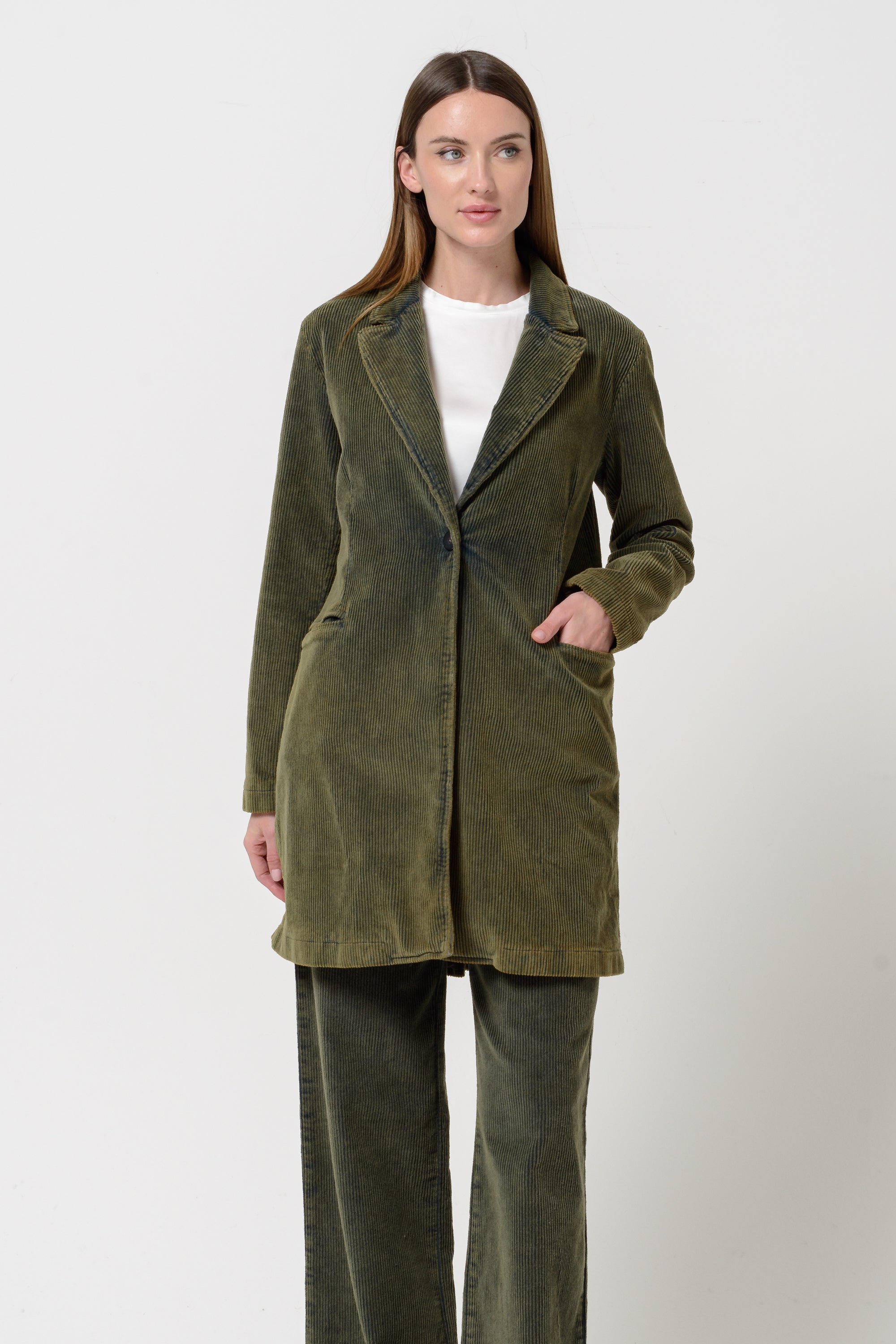 Down Town Long Blazer - Agate