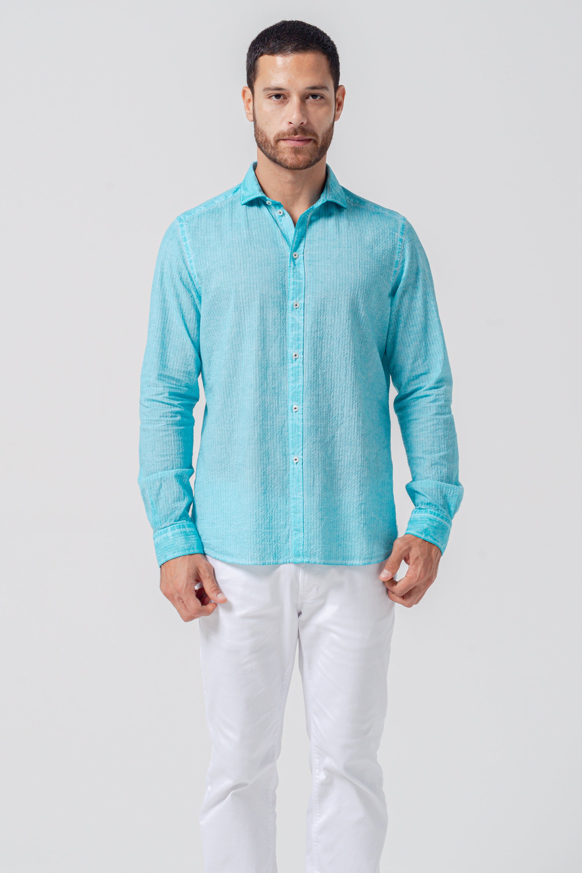 Classic Fit Cloque Shirt - Paraggi