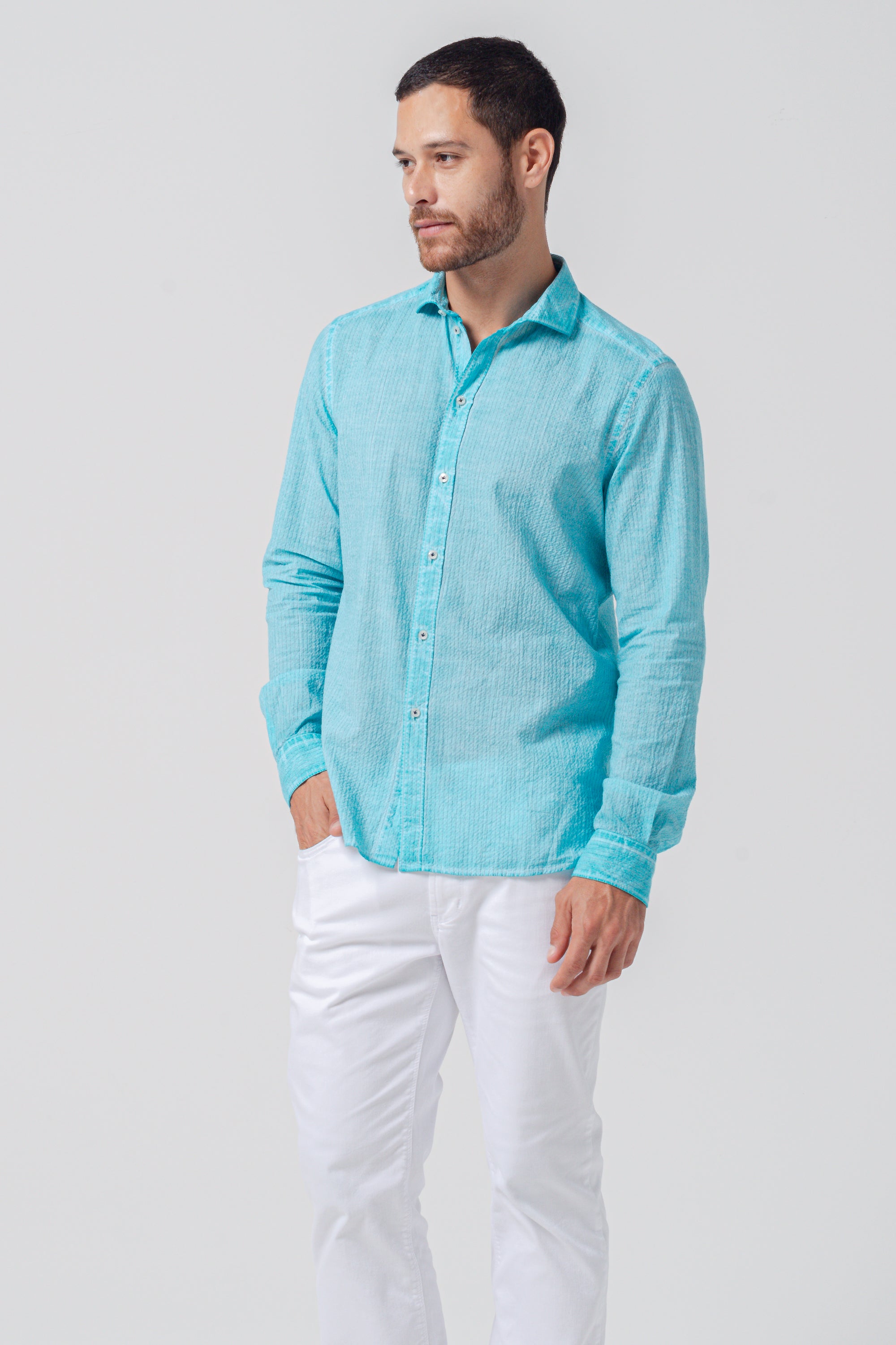 Classic Fit Cloque Shirt - Paraggi
