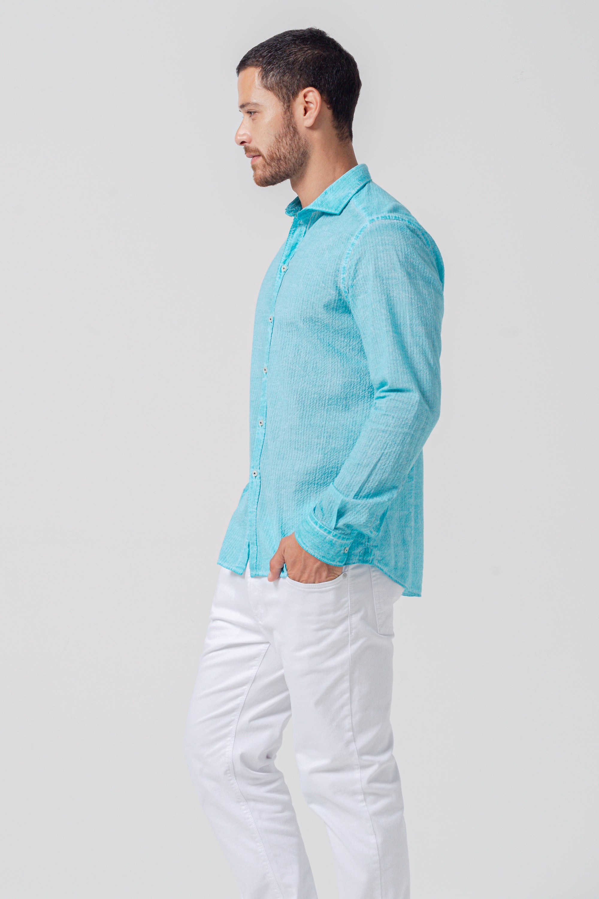 Classic Fit Cloque Shirt - Paraggi