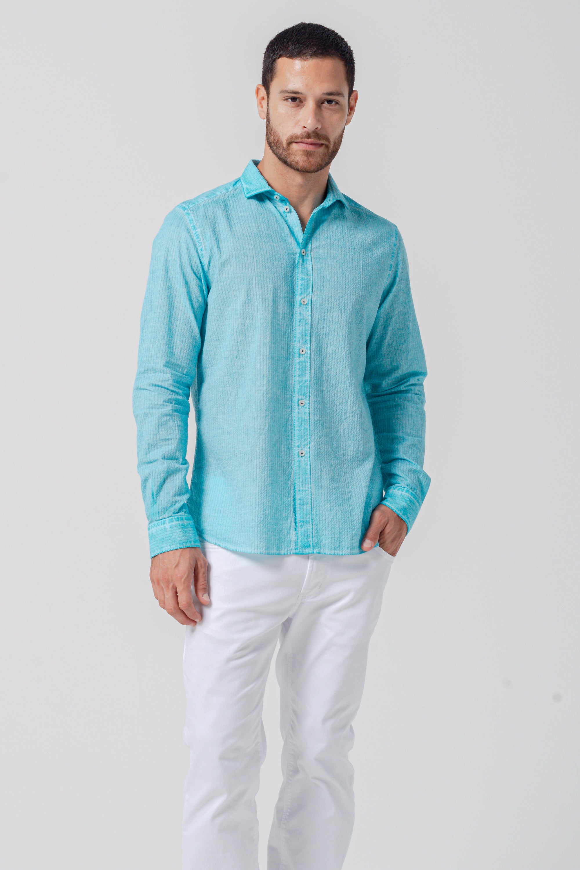Classic Fit Cloque Shirt - Paraggi