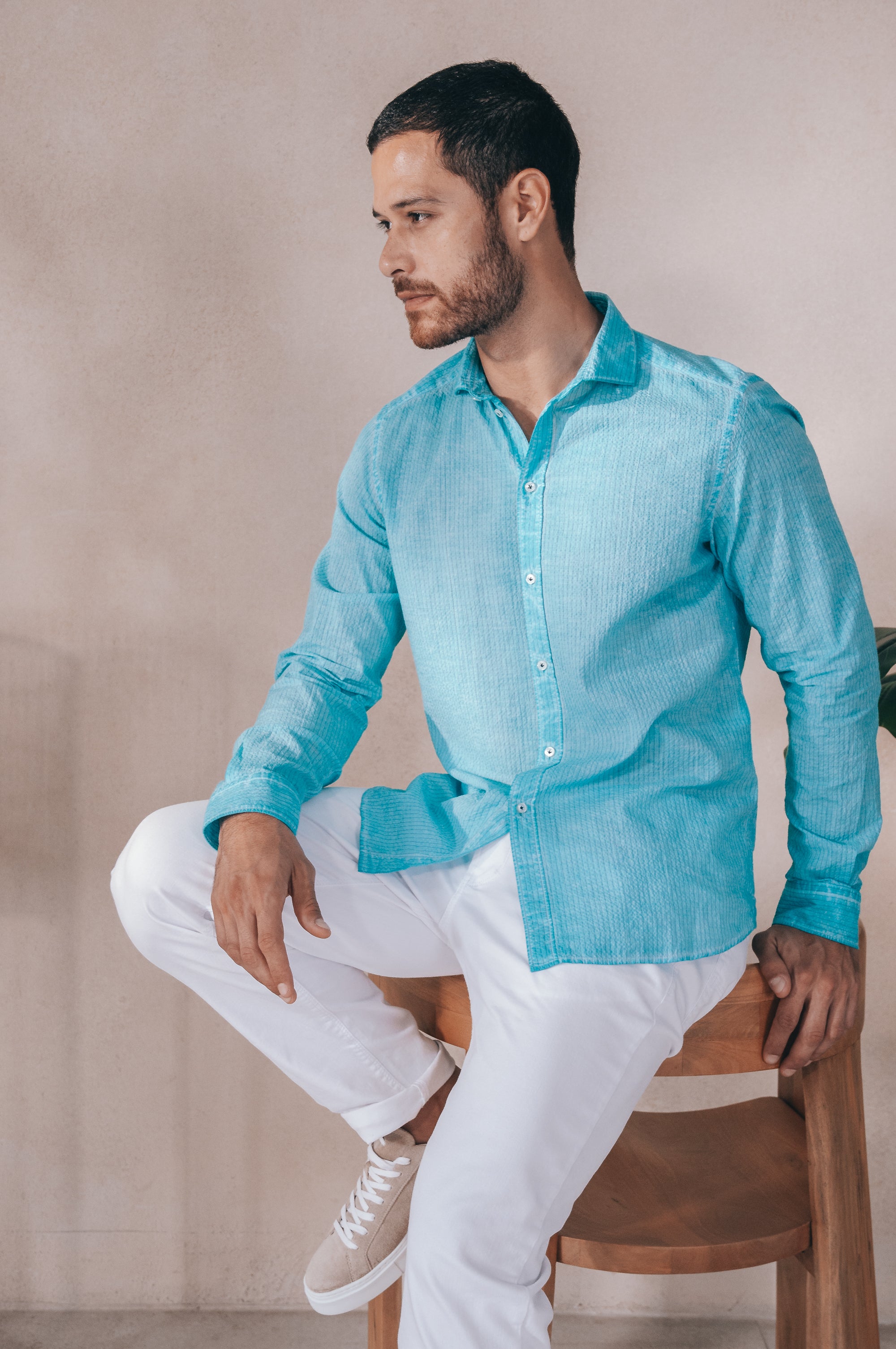 Classic Fit Cloque Shirt - Paraggi
