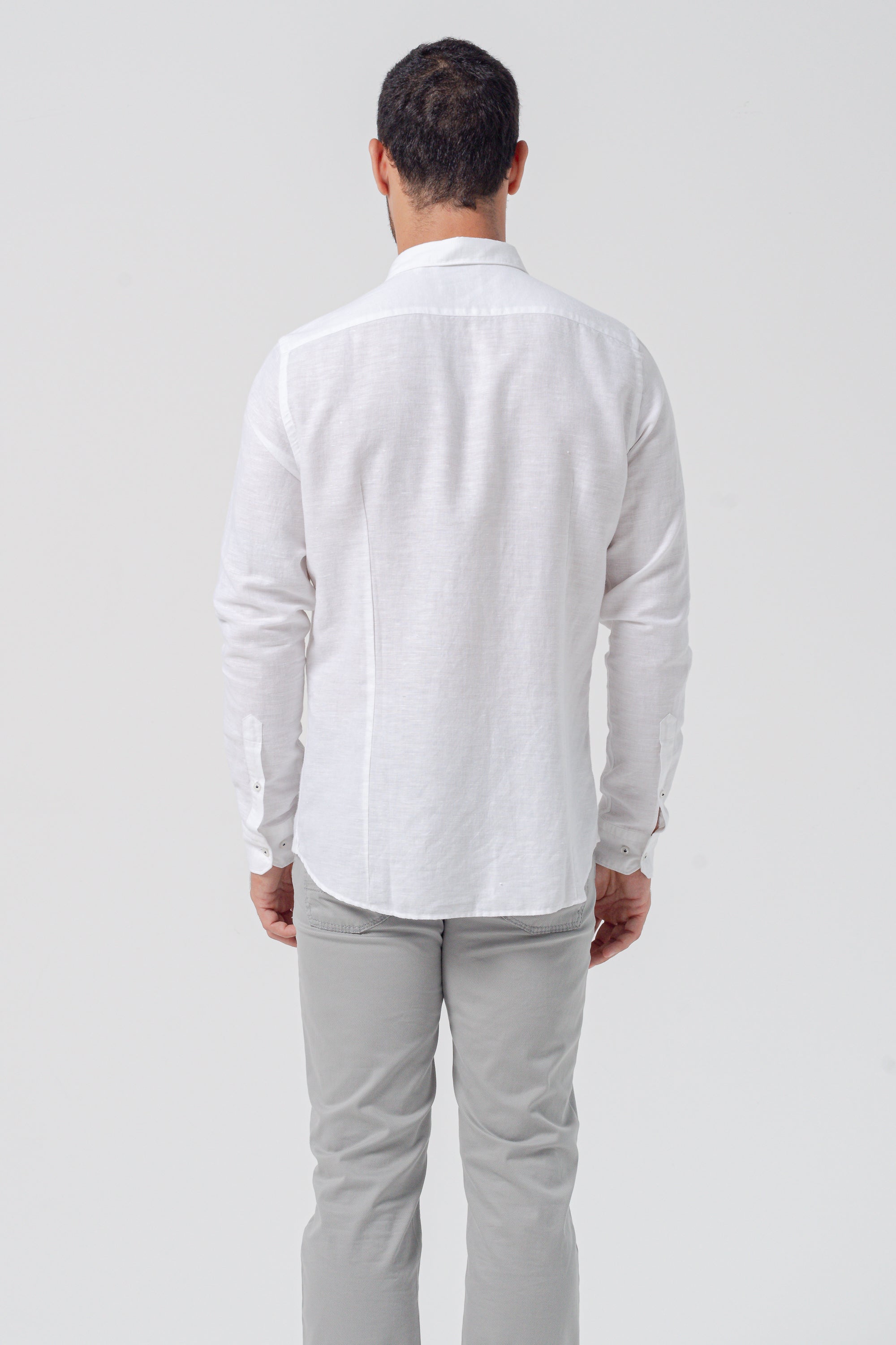 Classic Fit Linen Blend Shirt - White
