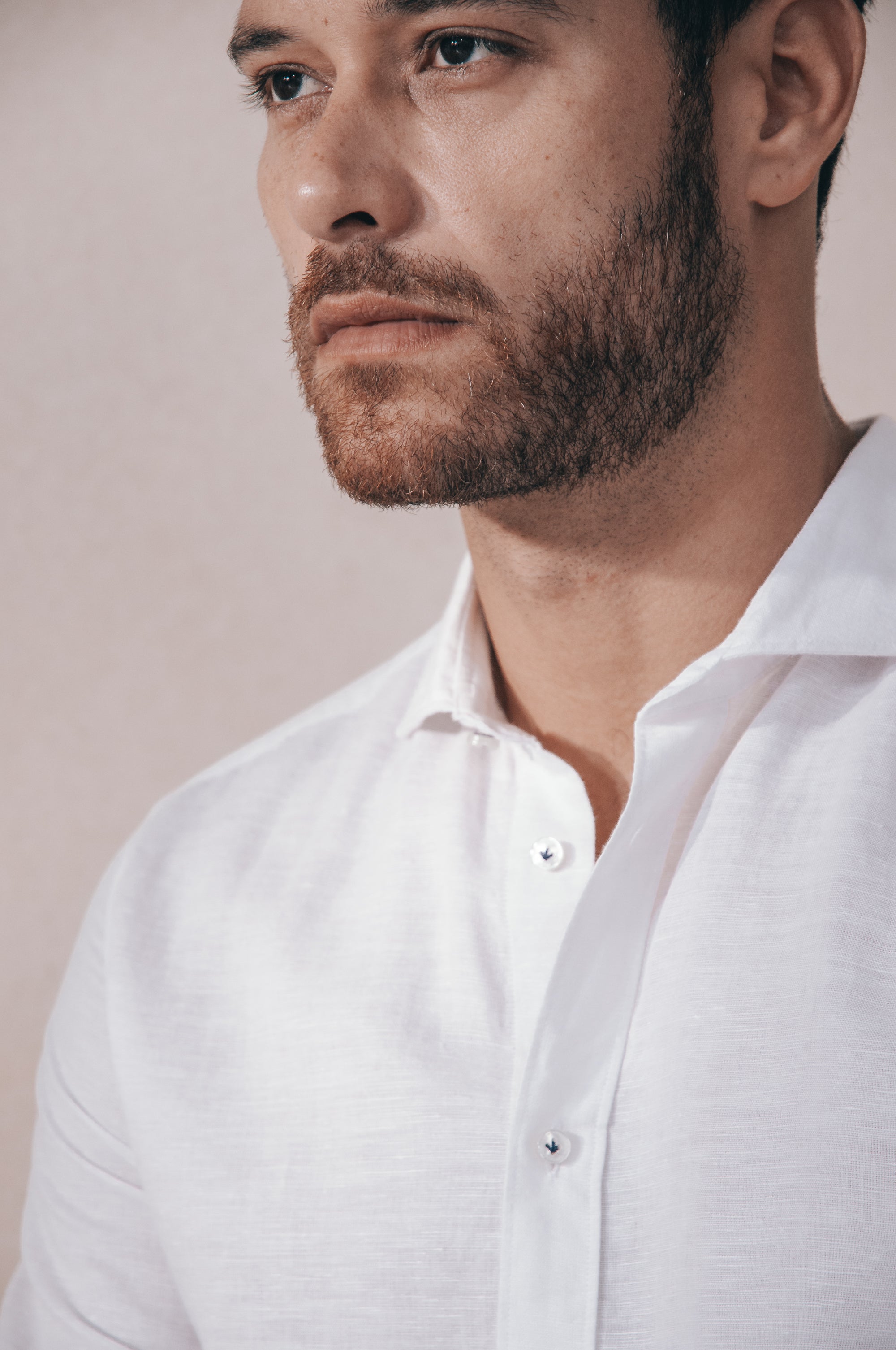 Classic Fit Linen Blend Shirt - White