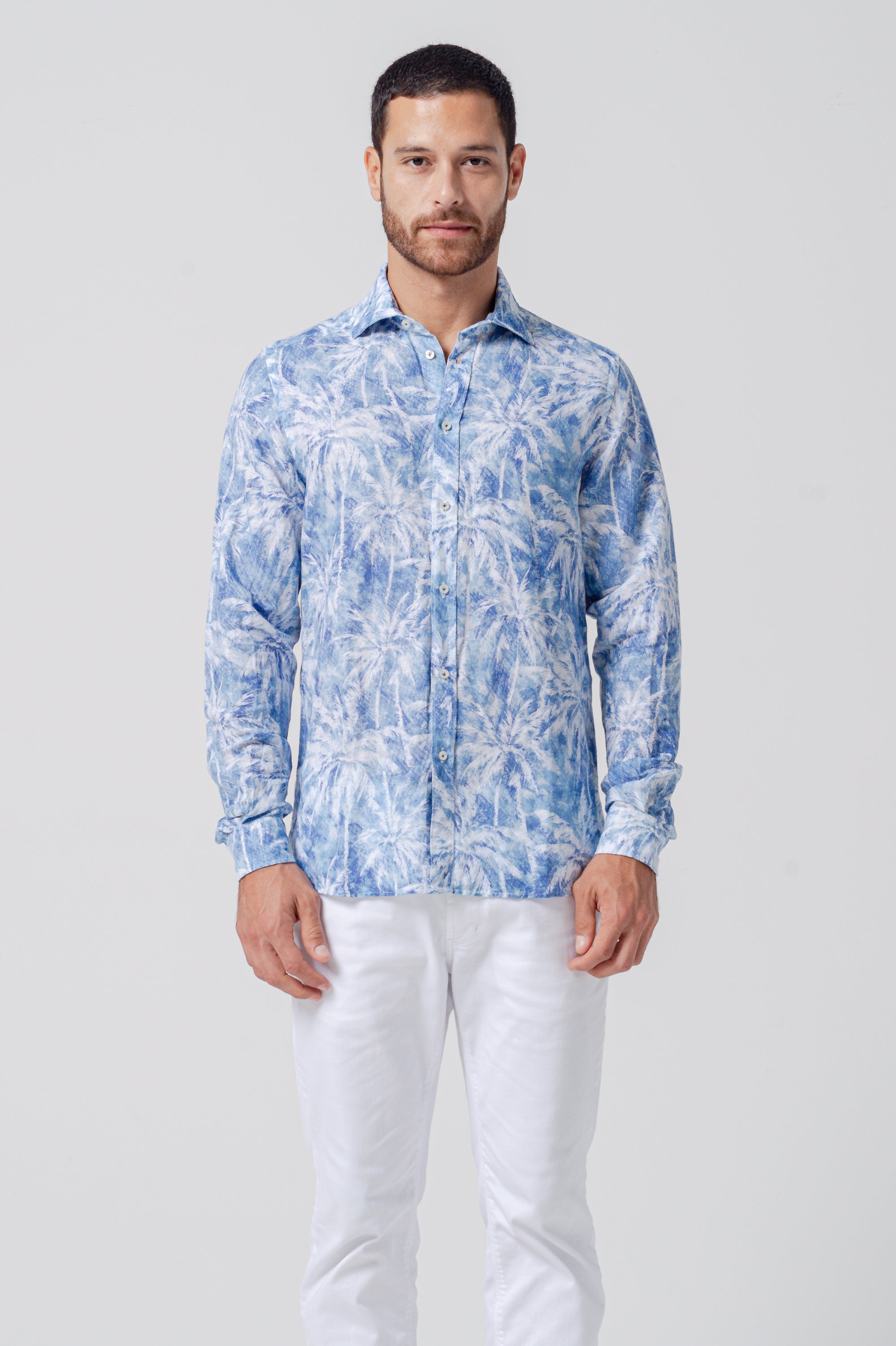 Relax Fit Palm Print Shirt - Night