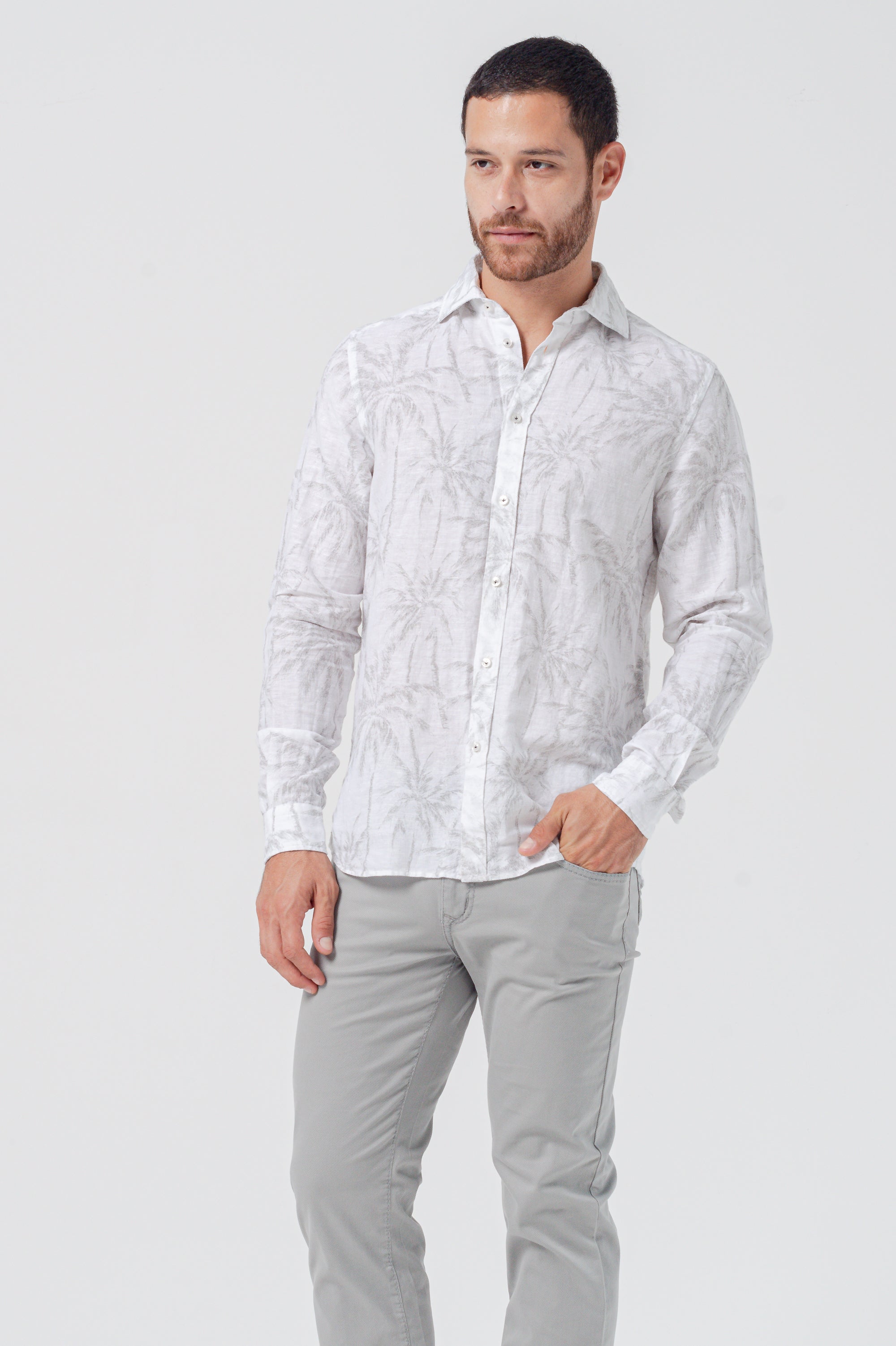 Relax Fit Palm Print Shirt - Noon