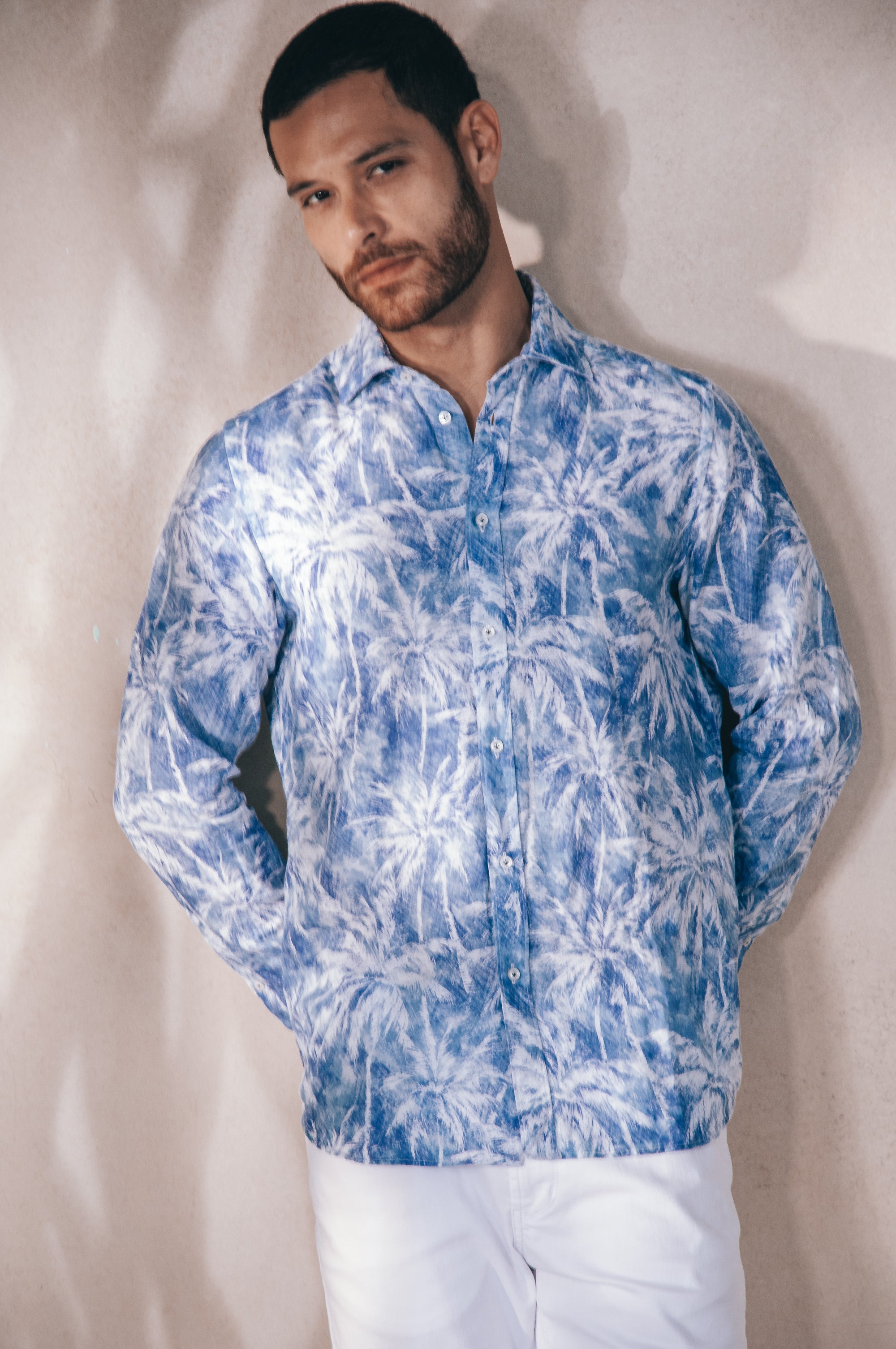 Relax Fit Palm Print Shirt - Night