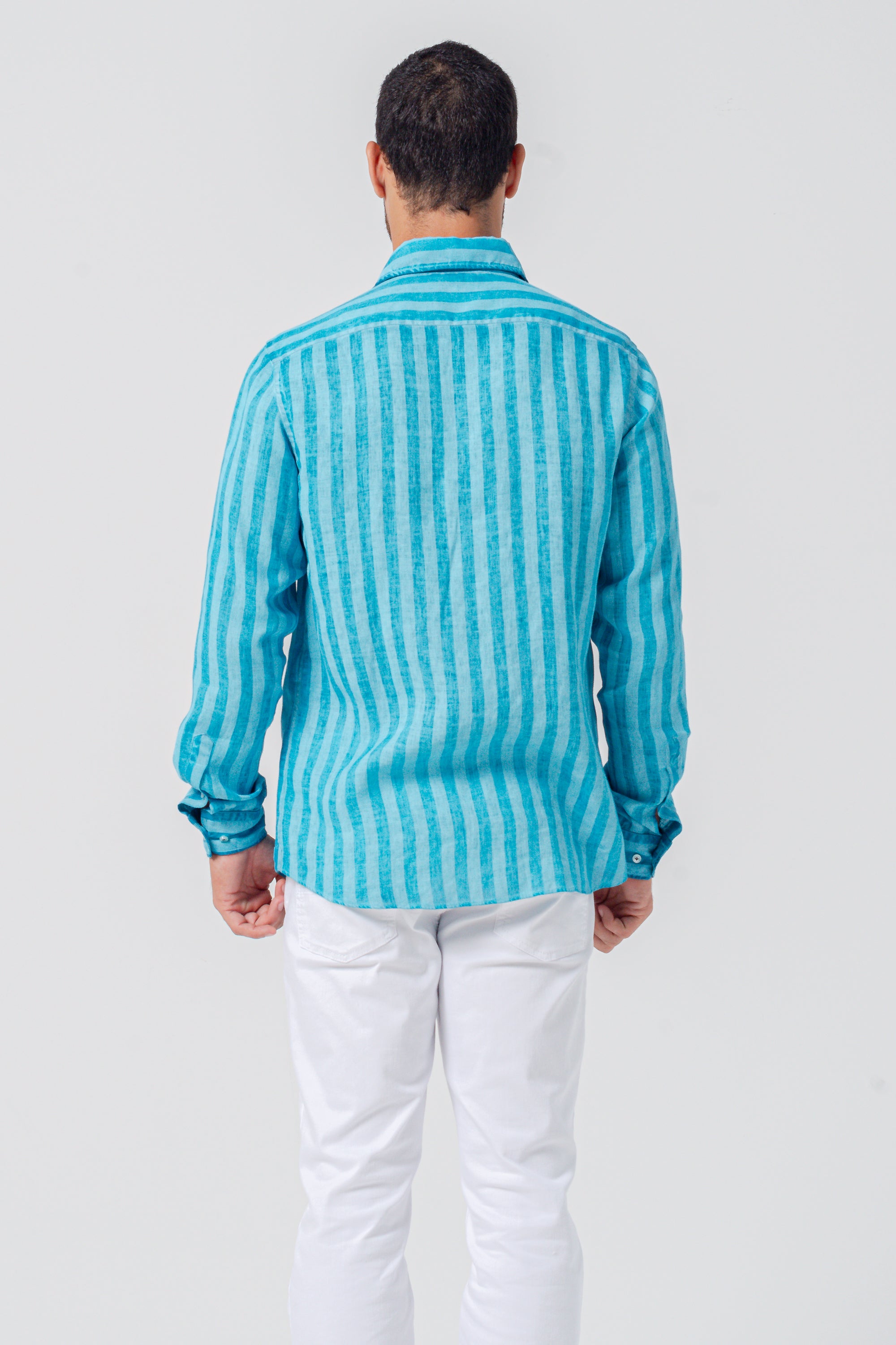 Relax Fit Striped Linen Shirt - Nettuno
