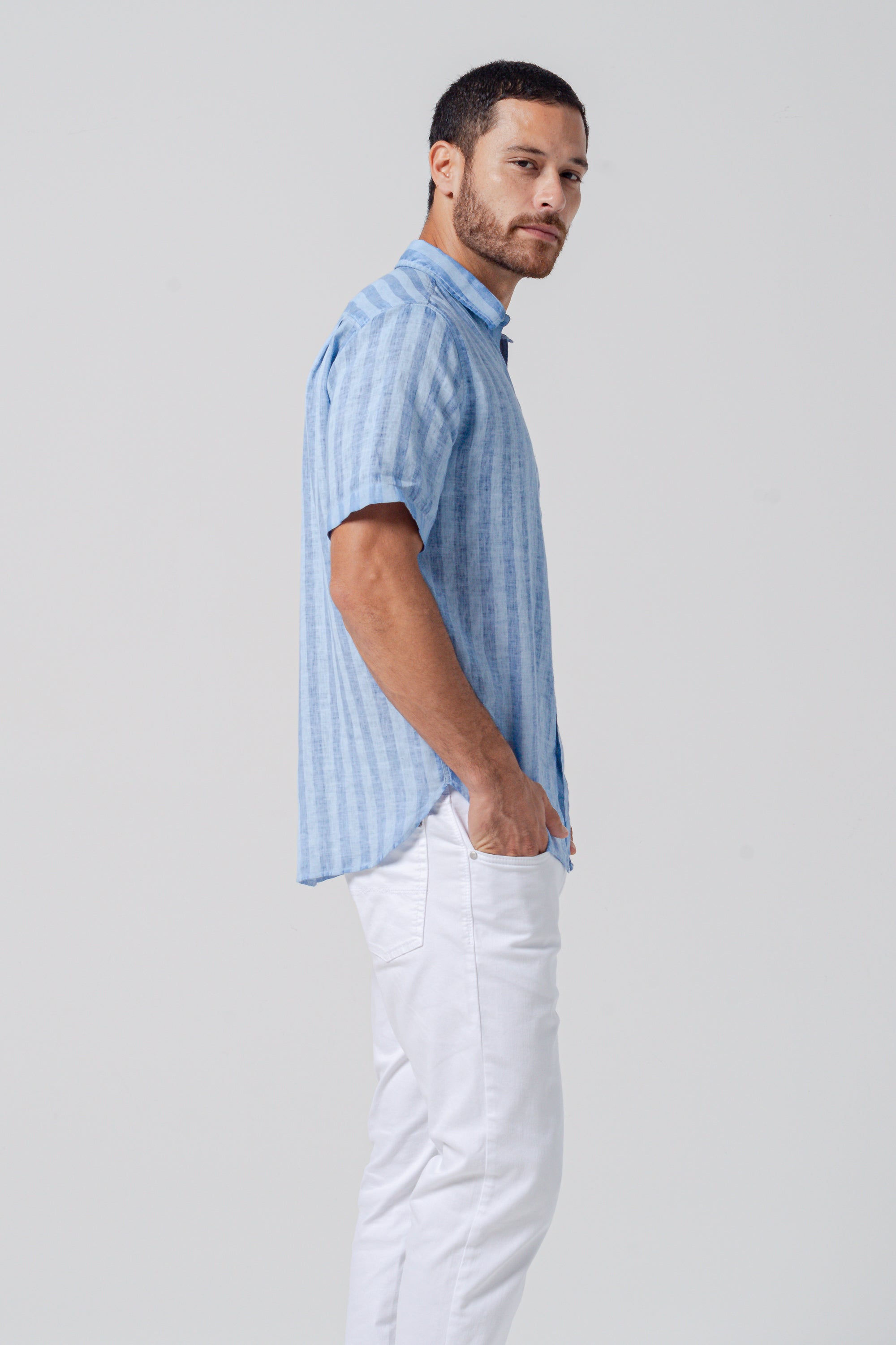 Alex Striped Linen Shirt - Vento
