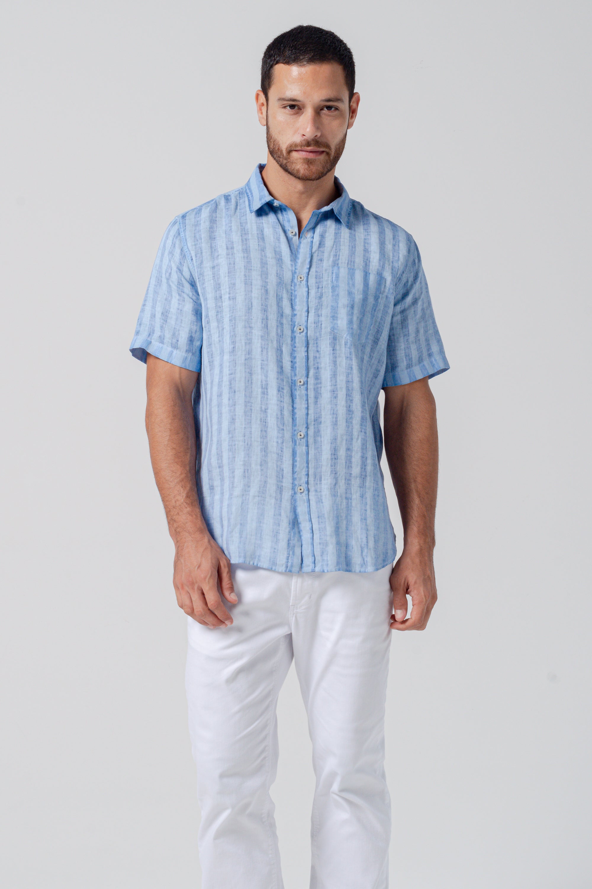 Alex Striped Linen Shirt - Vento