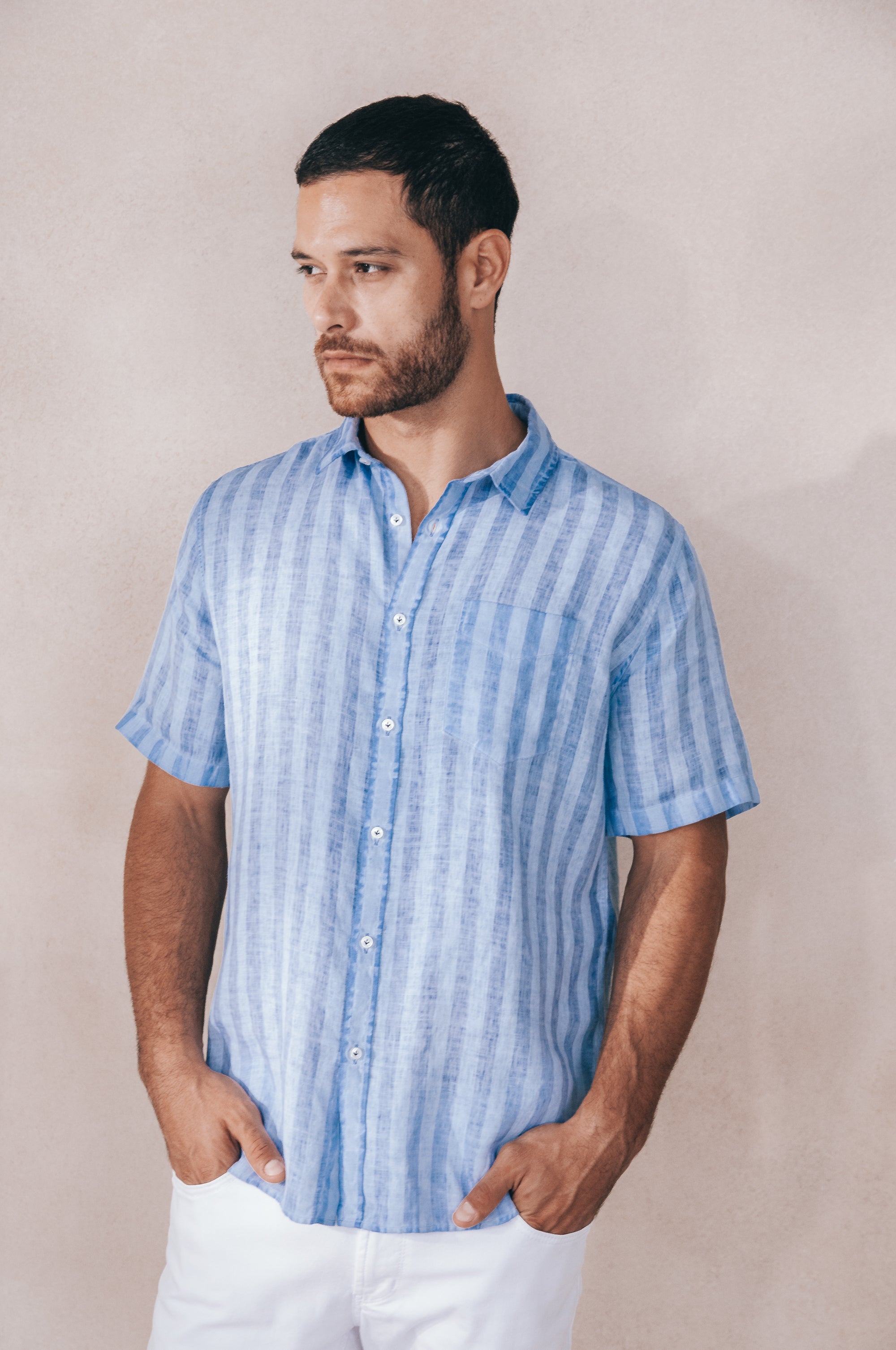 Alex Striped Linen Shirt - Vento