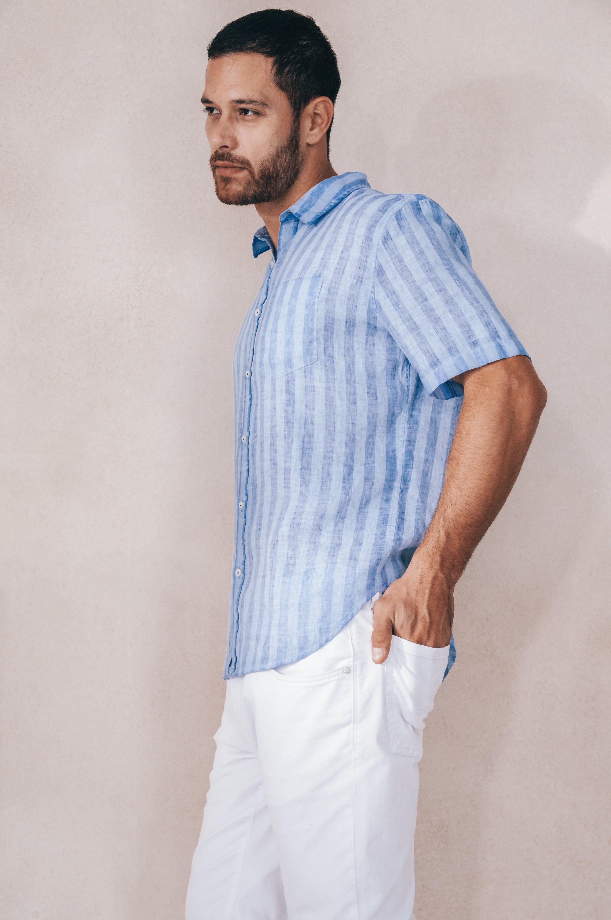 Alex Striped Linen Shirt - Vento